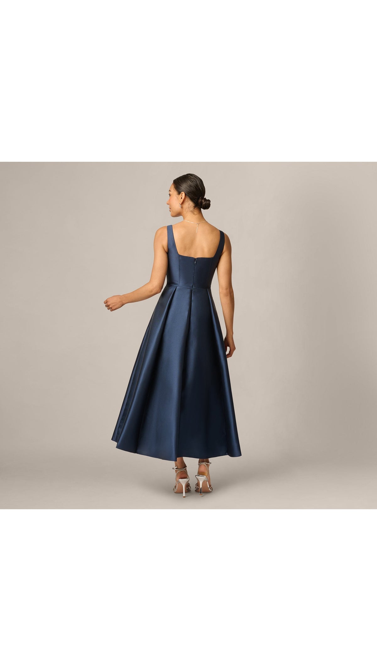 Adrianna Papell Petite Mikado Square Neck Midi Dress 211978