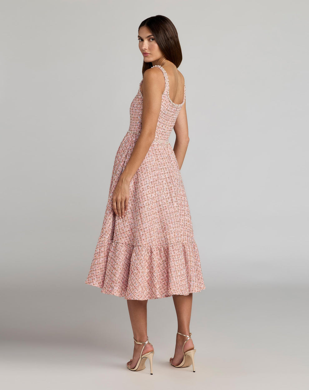Cocktail Dresses A Line Short Midi Cocktail Dress Mac Duggal 21207 Pink Multi