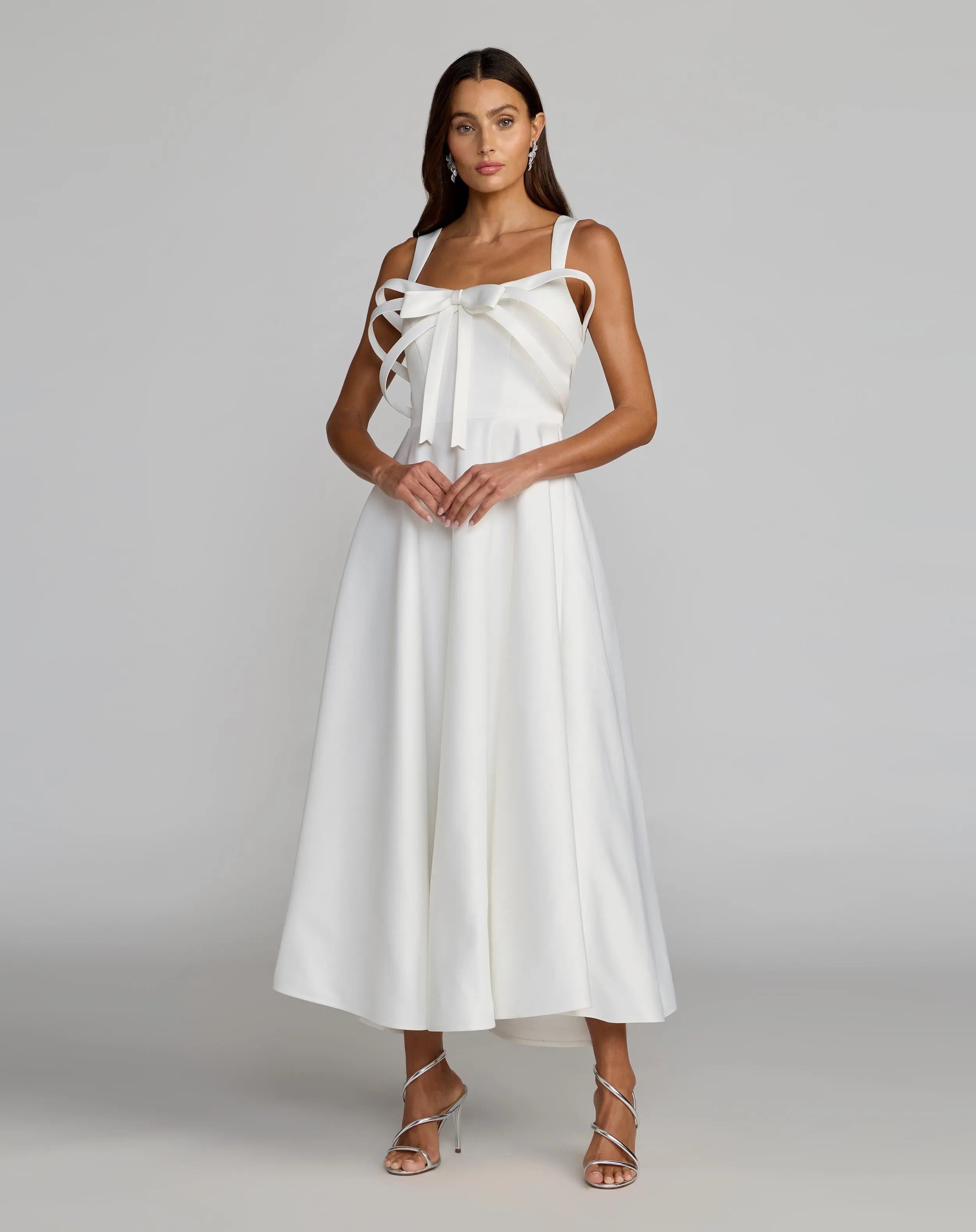 Cocktail Dresses A Line Short Tea Length Cocktail Dress Mac Duggal 21247 Ivory