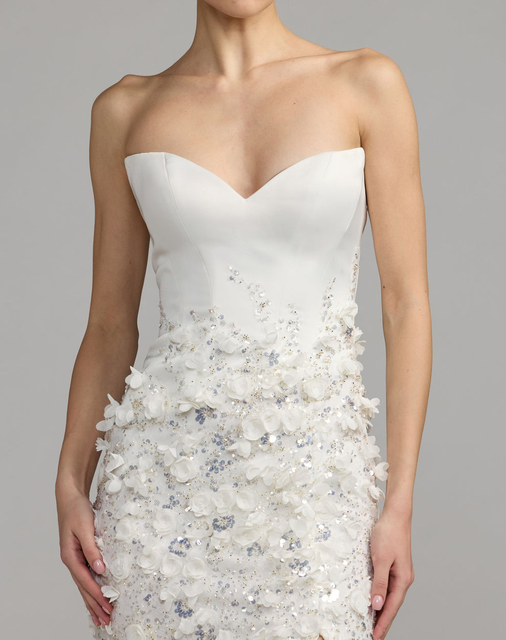 Strapless Curved Neck Floor-Length Lace Occasion Mermaid Mac Duggal 21261