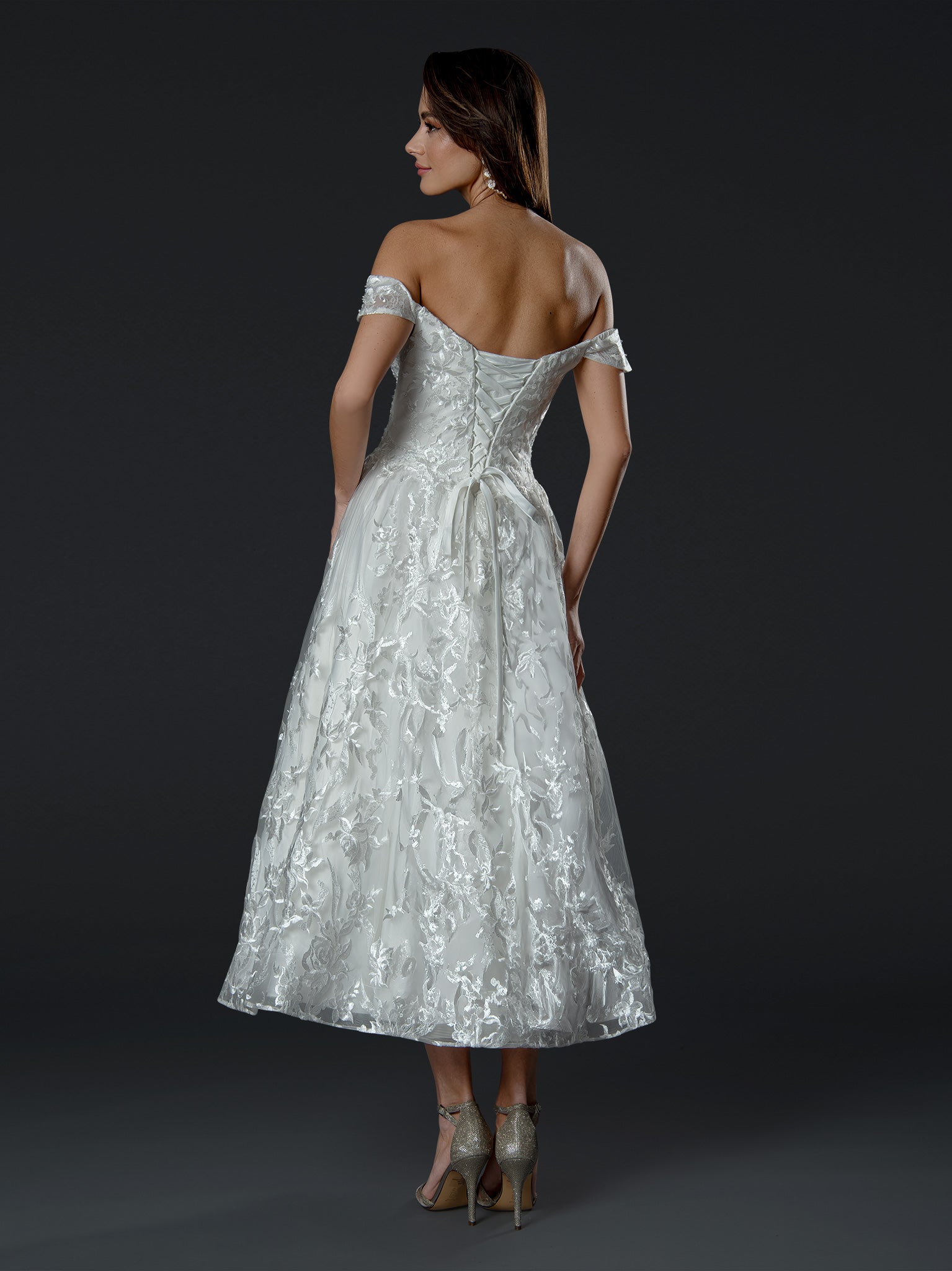 Wedding Dresses Short Bridal Lace Tea Length Wedding Dress Stella Couture 24954 Off White