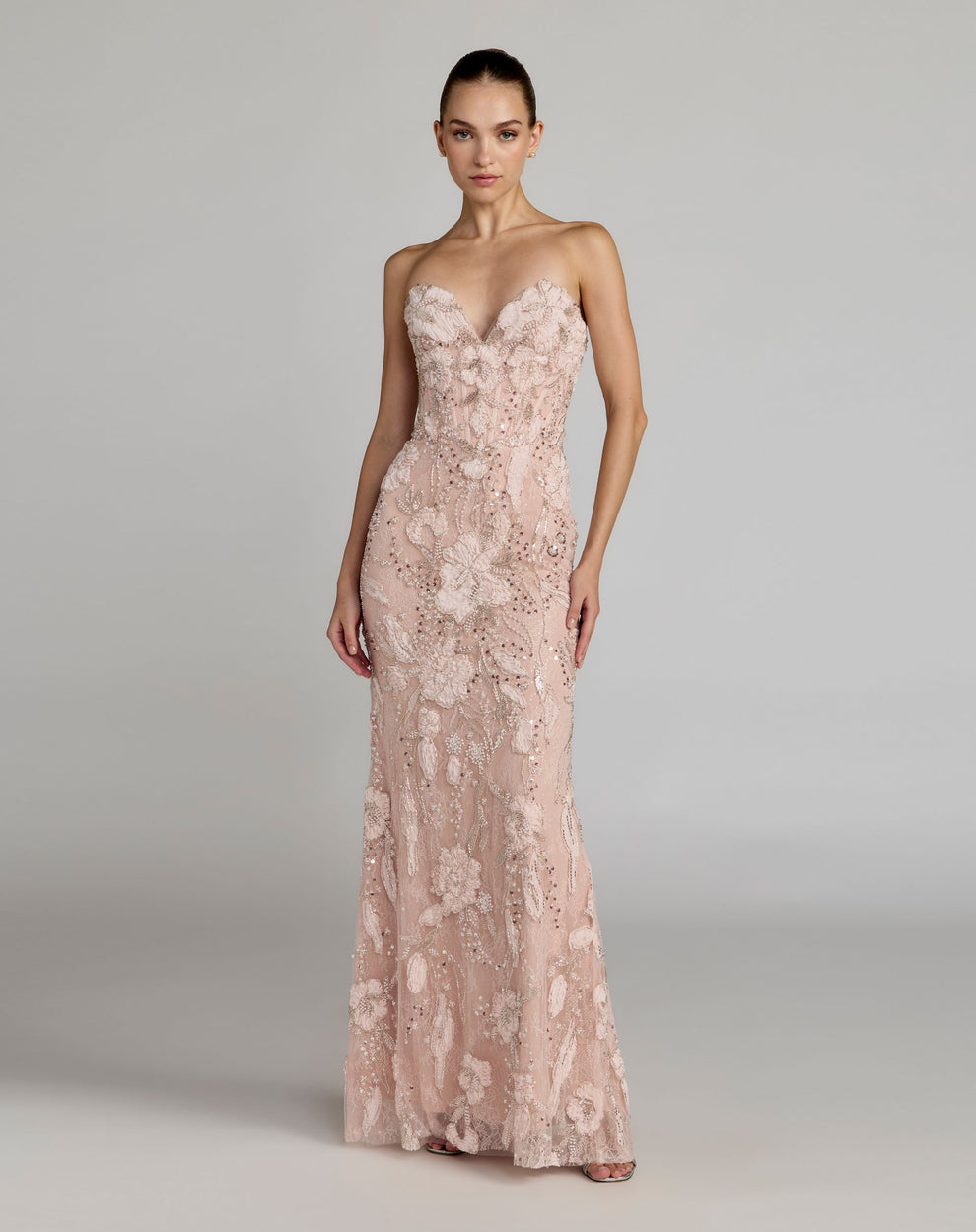Prom Dresses Lace Formal Long Sequin Prom Dress Mac Duggal 21283 Porcelain