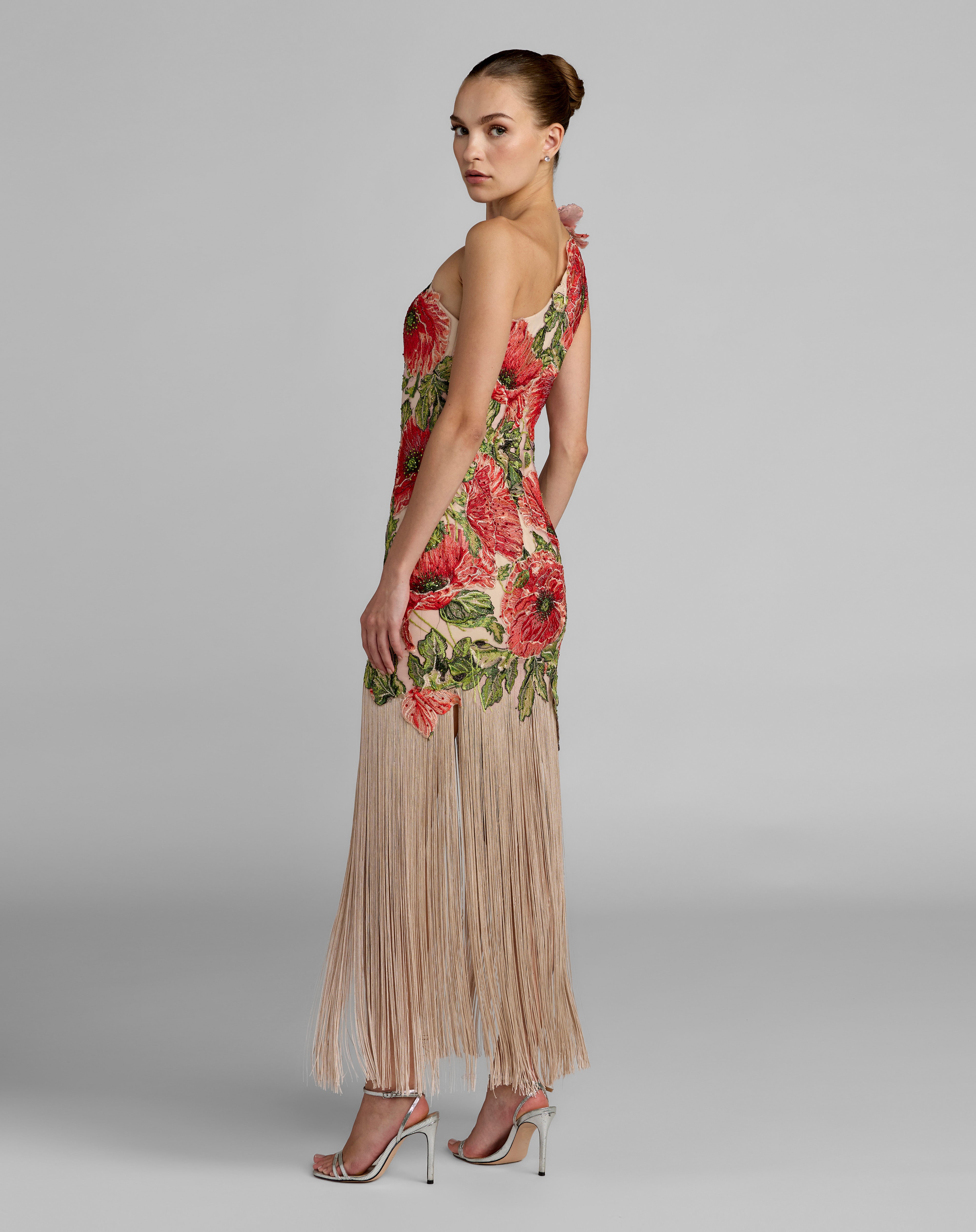 One-Shoulder Floor-Length Tulle Evening Sheath/Column Mac Duggal 21303