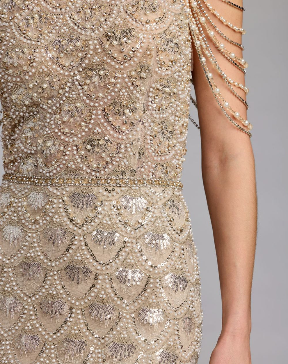 Crew/High-Neck Floor-Length Sequin Formal Mermaid Mac Duggal 21322