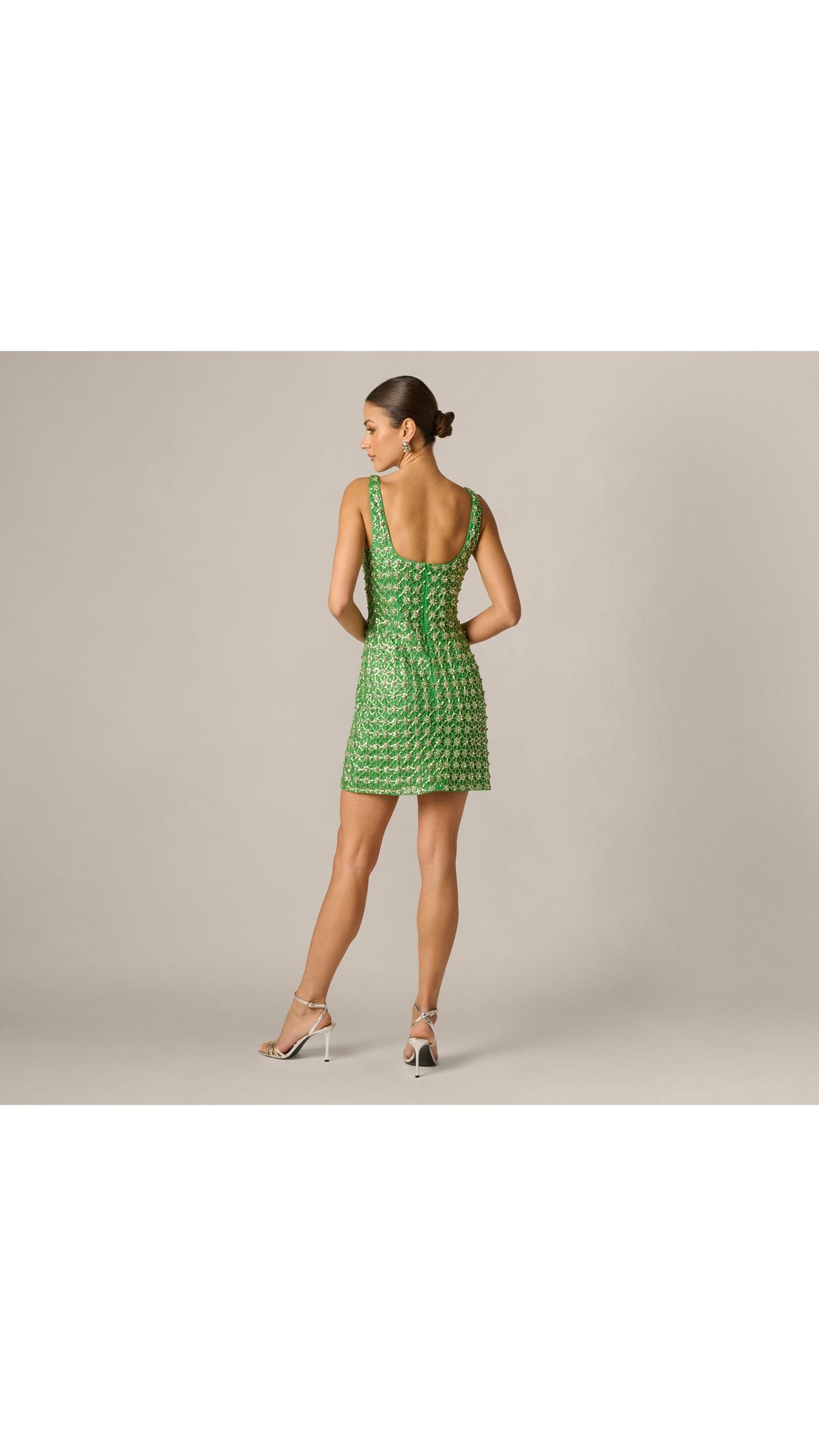 Adrianna Papell Sleeveless Beaded Sheath Mini Dress 213287
