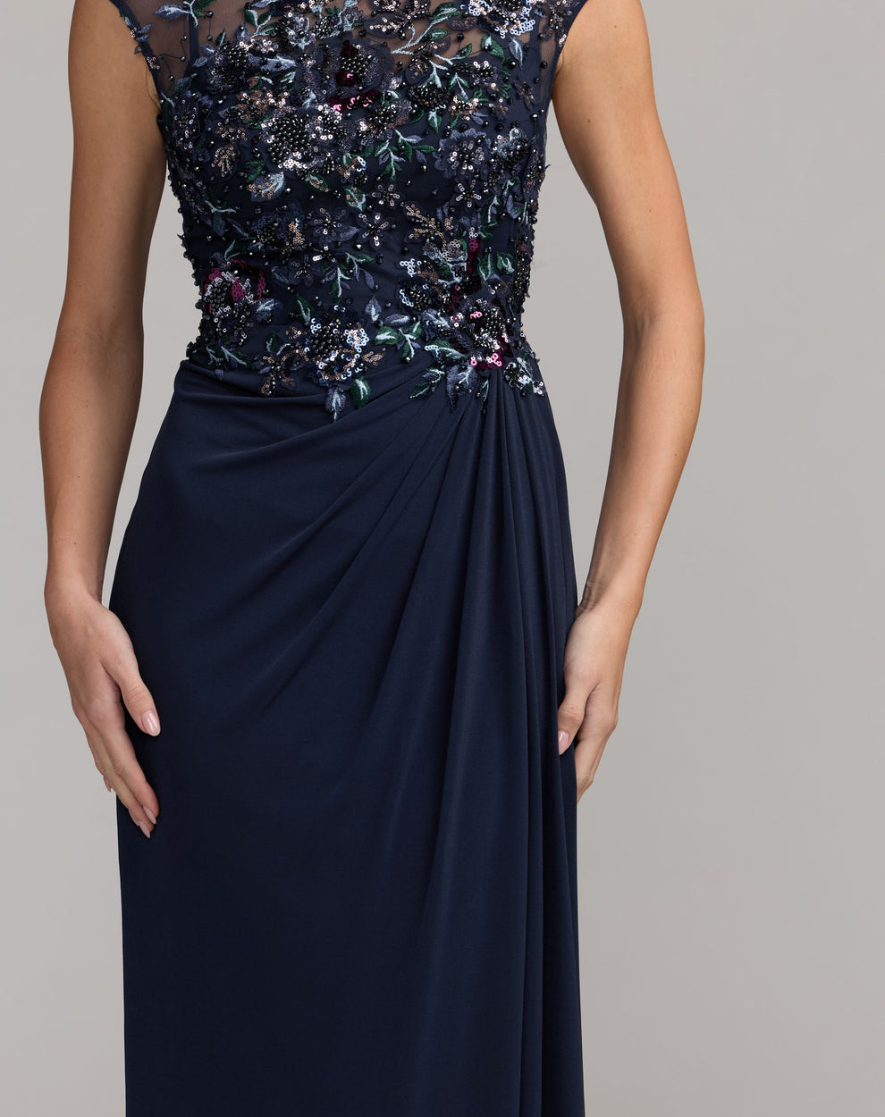Illusion Floor-Length Jersey Formal Sheath Mac Duggal 21331