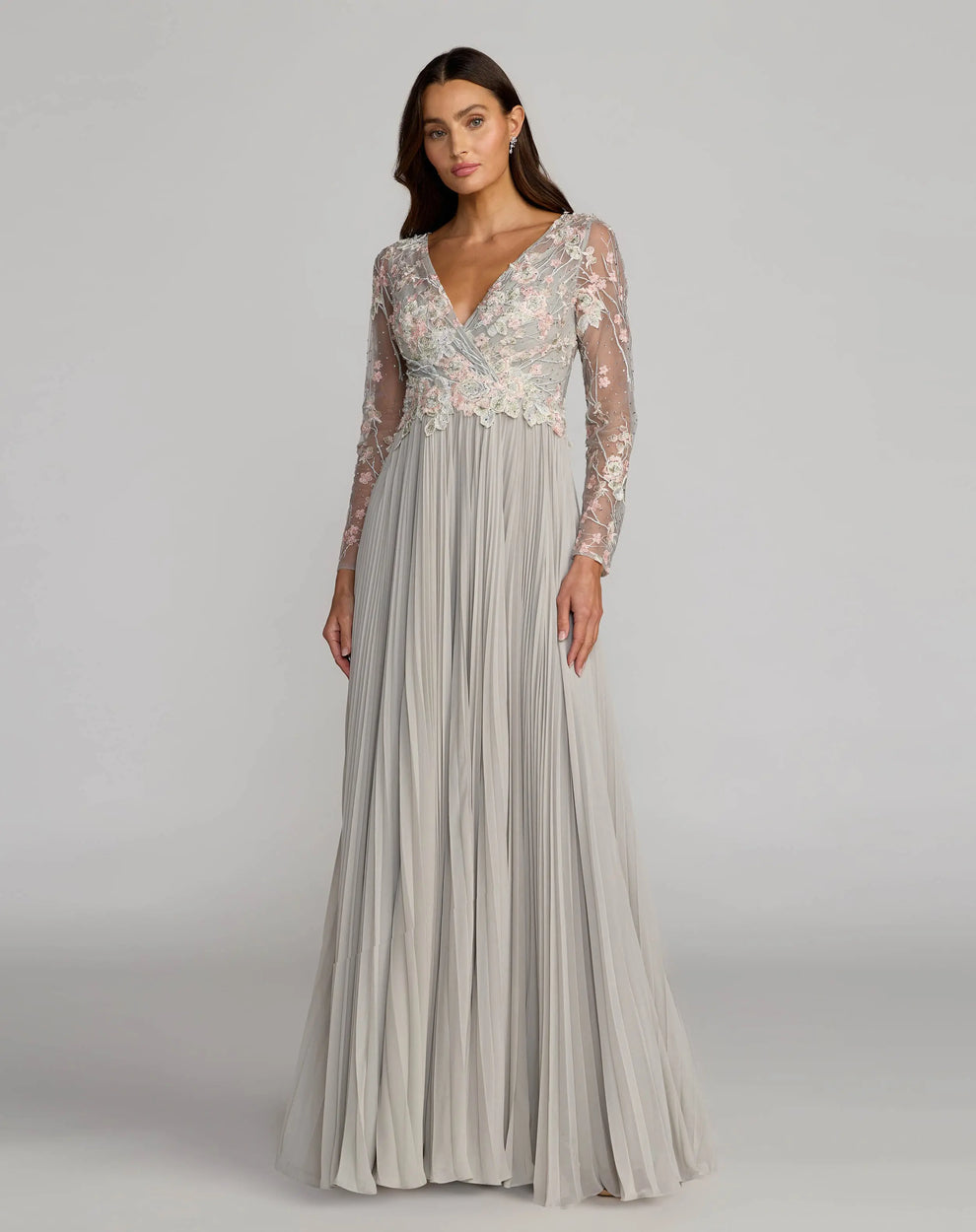 V-Neck Floor-Length Chiffon Formal A-Line Mac Duggal 21332