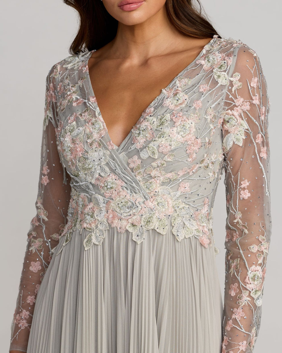 V-Neck Floor-Length Chiffon Formal A-Line Mac Duggal 21332