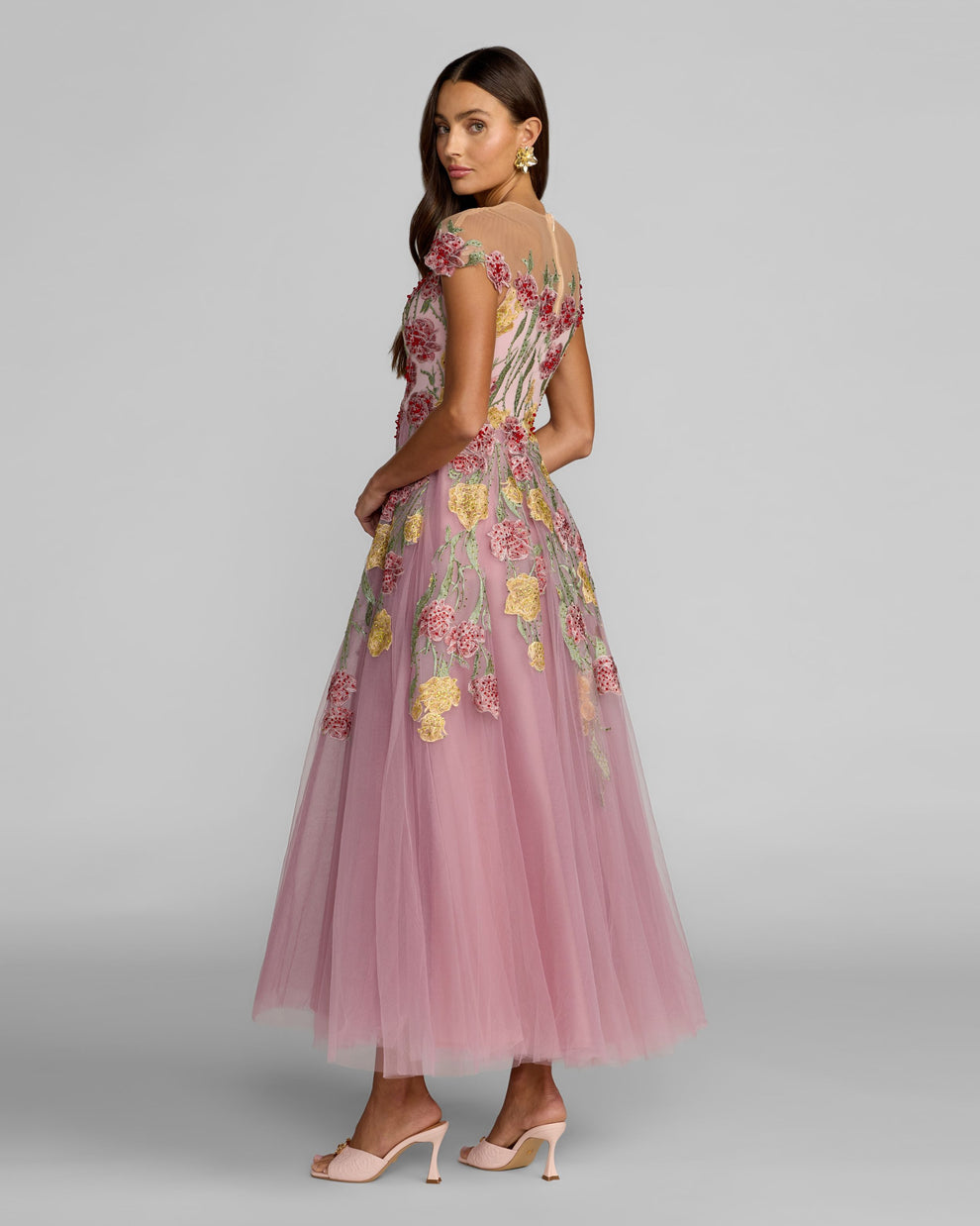 Illusion Tea-Length Tulle Formal A-Line Mac Duggal 21357
