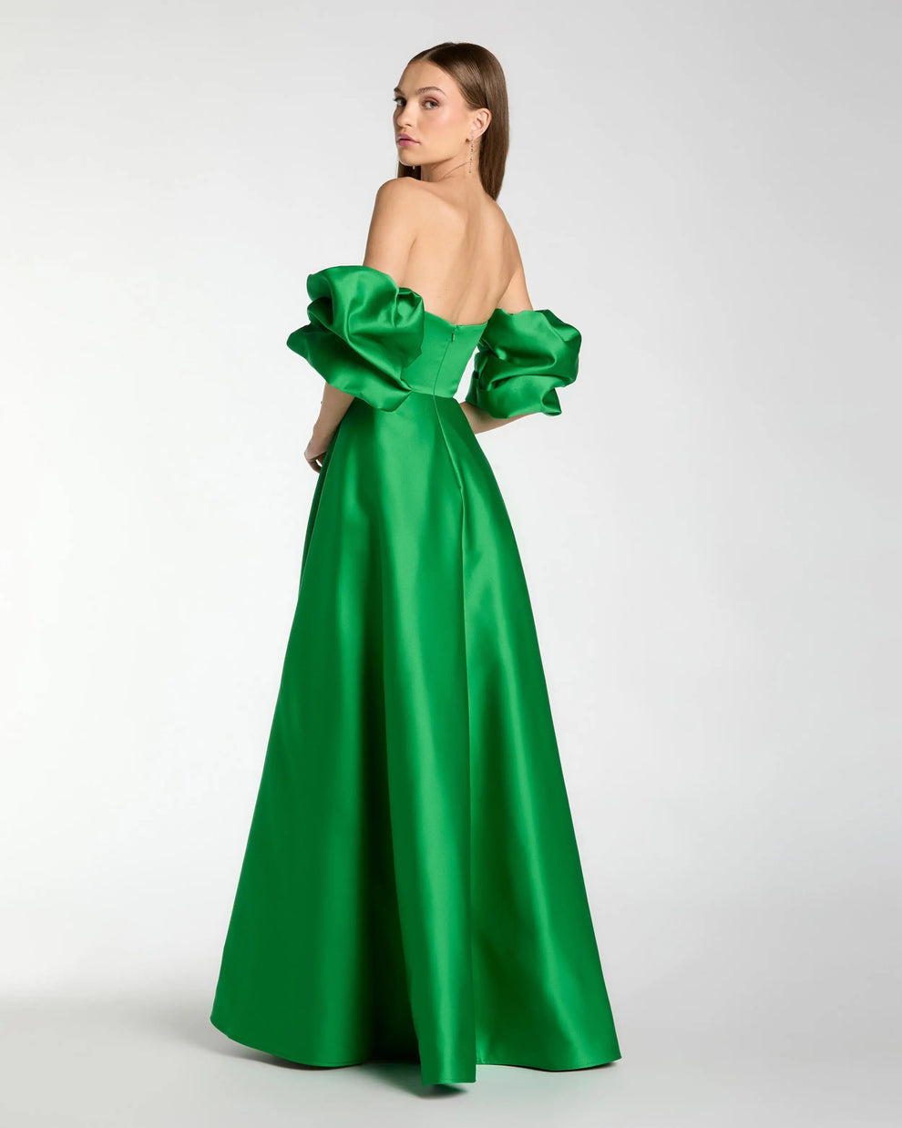 Strapless Floor-Length Satin Formal A-Line Gown Mac Duggal 21375