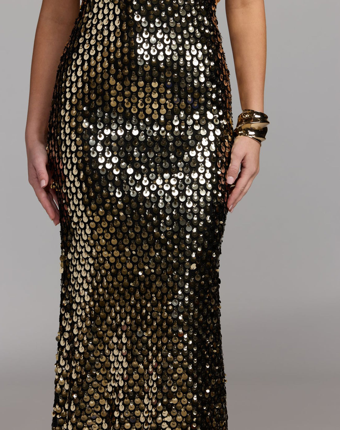 Strapless Paillette Sequin Column Gown 21393