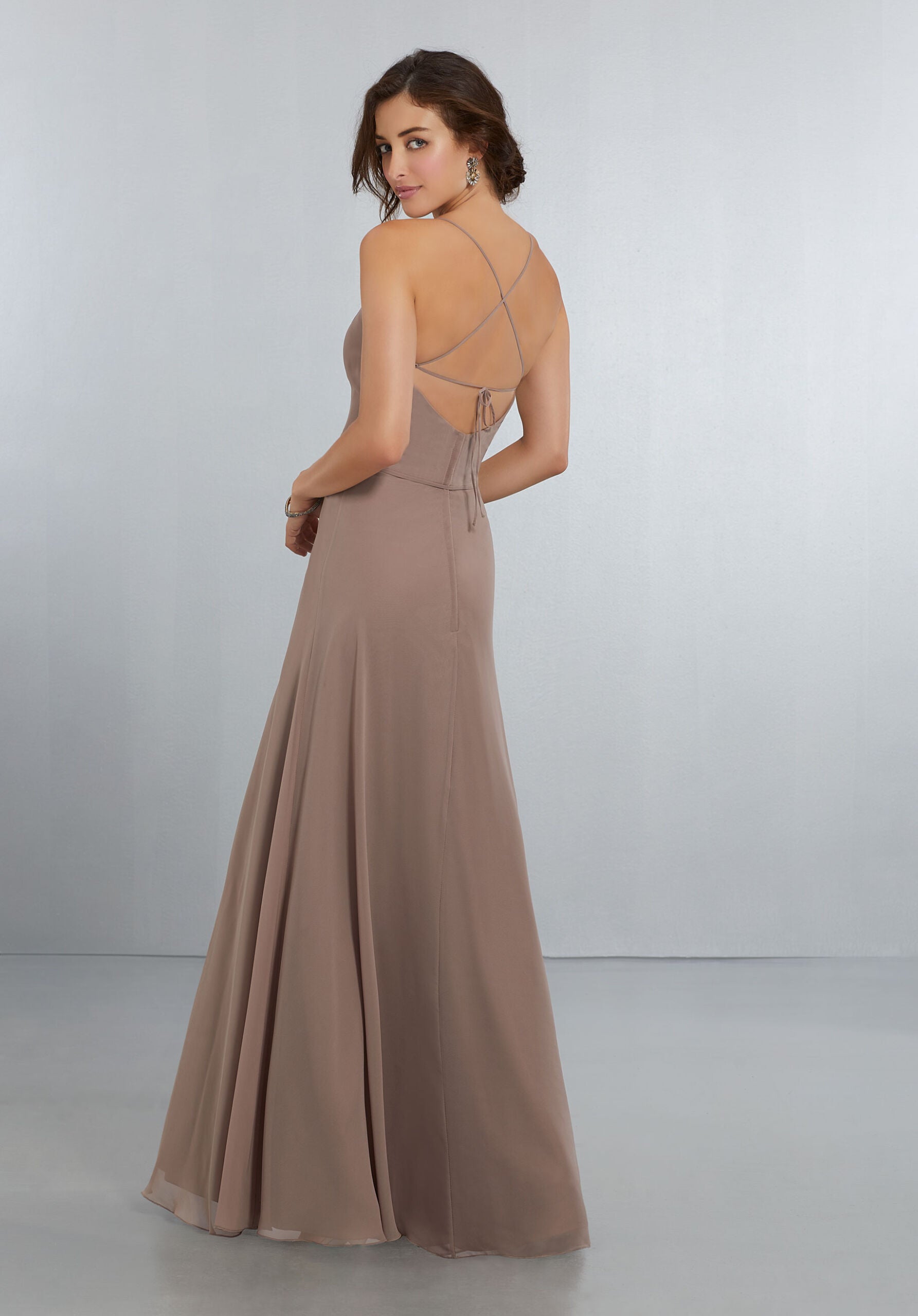 Formal Dresses Long Evening Fitted Formal Dress MGNY Madeline Gardner New York 21559 Fawn