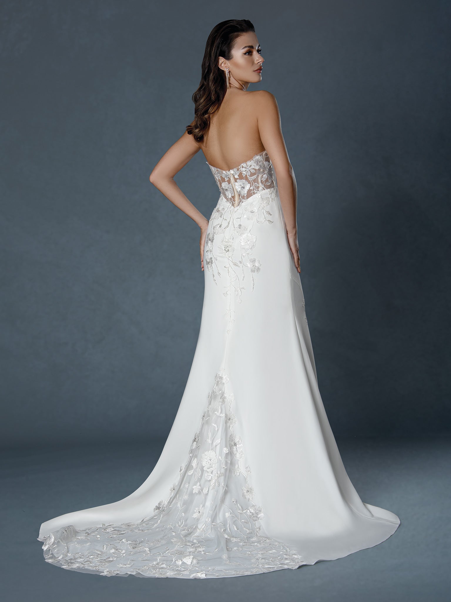 Wedding Dresses Long Mermaid Lace Applique Wedding Dress Stella Couture 25530 Off White