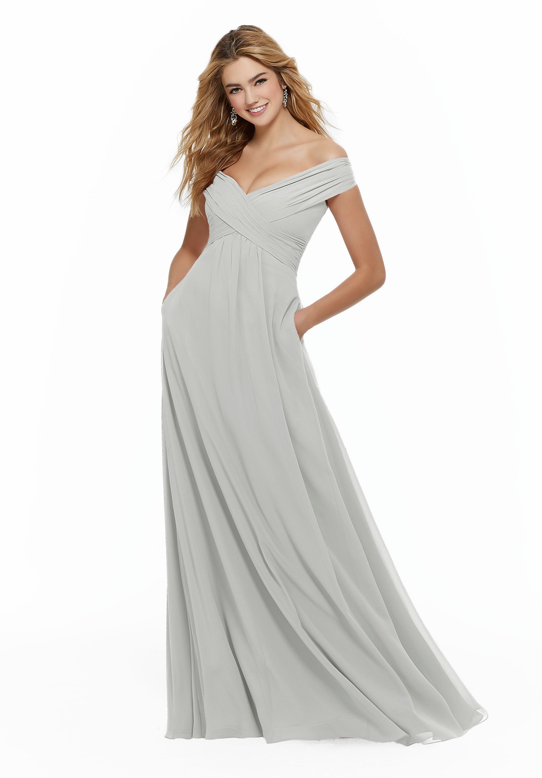 Formal Dresses Evening Long Formal Dress MGNY Madeline Gardner New York 21646 Silver