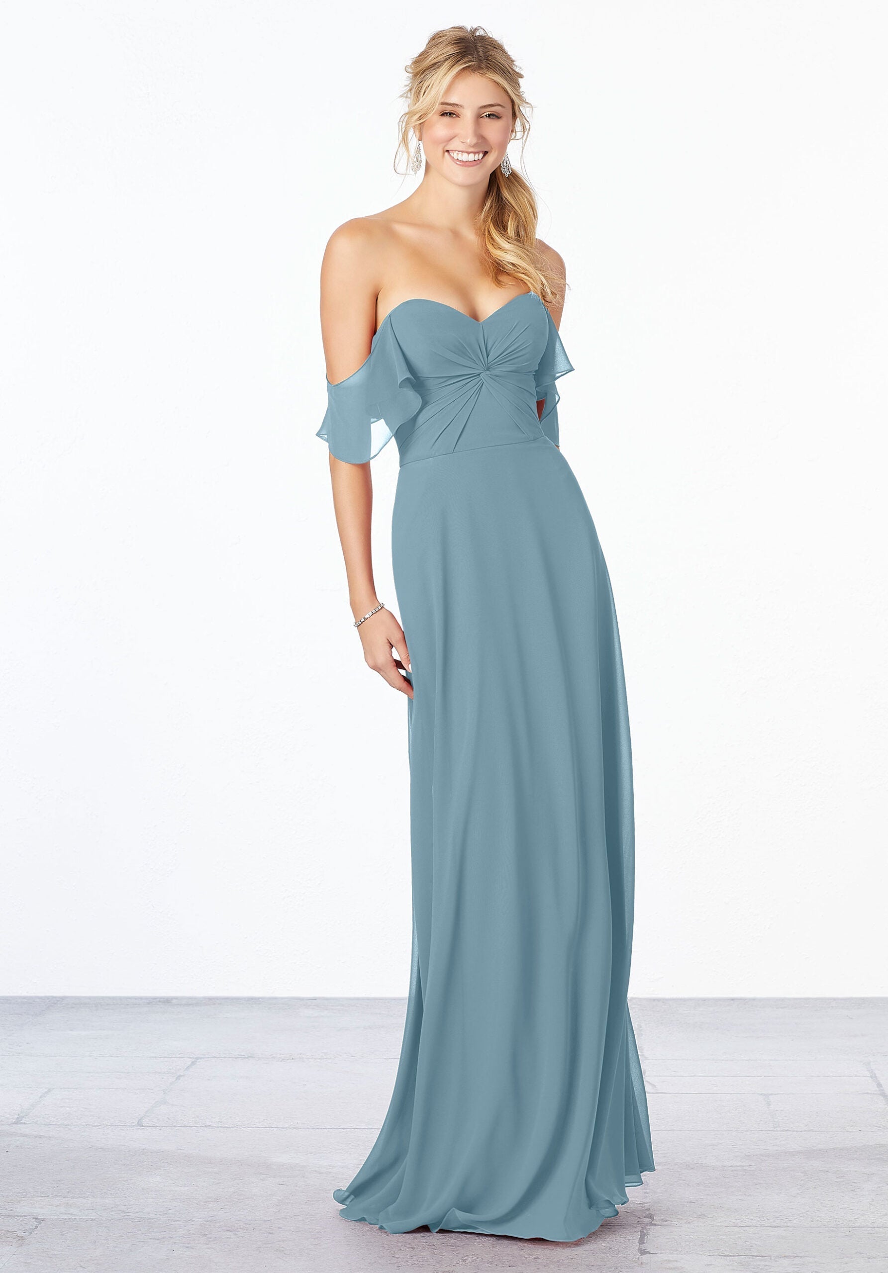 Formal Dresses A Line Formal Evening Long Dress MGNY Madeline Gardner New York 21651 Slate