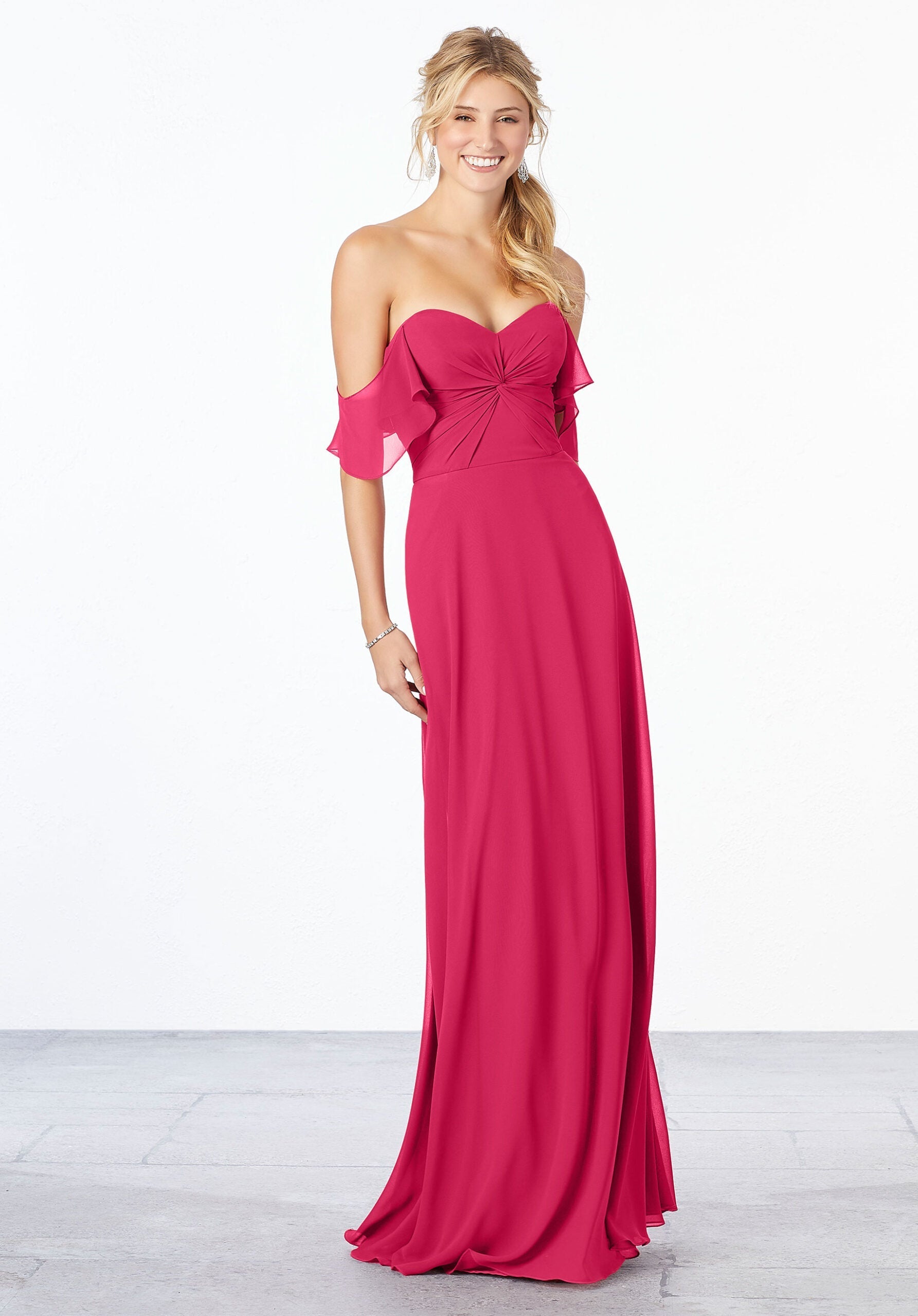 Formal Dresses Formal Ruffle Evening Long A Line Dress MGNY Madeline Gardner New York 21651 Berry