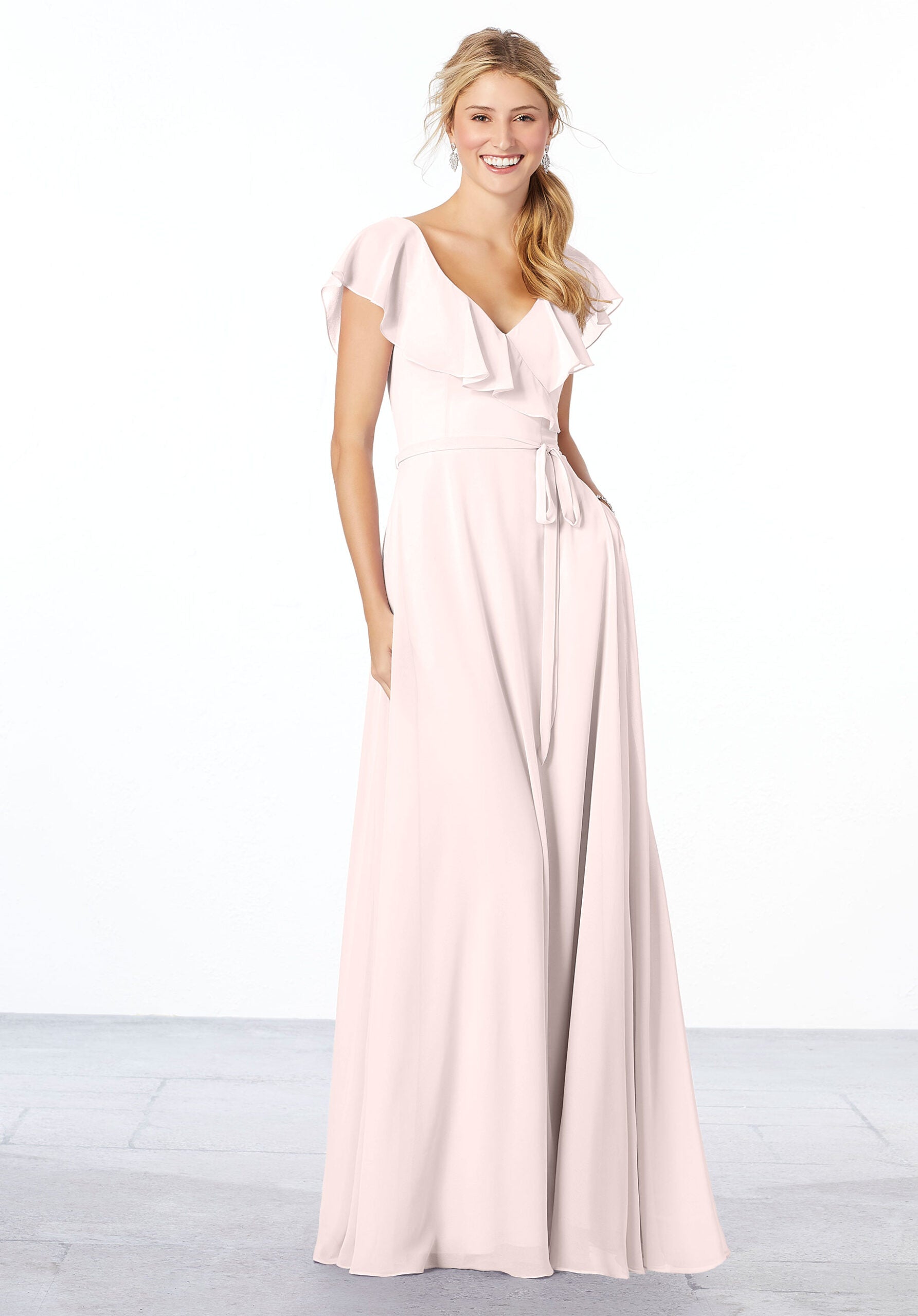 Formal Dresses A Line Long Evening Ruffle Formal Dress MGNY Madeline Gardner New York 21657 Dew Drop