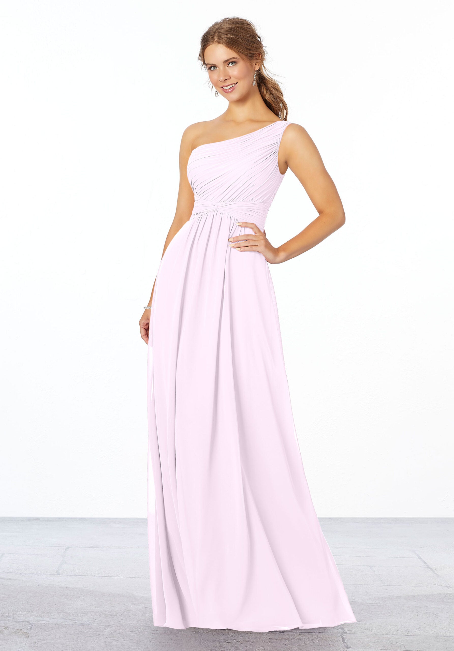 Formal Dresses Pleated Long Formal A Line Dress MGNY Madeline Gardner New York 21662 Wisteria