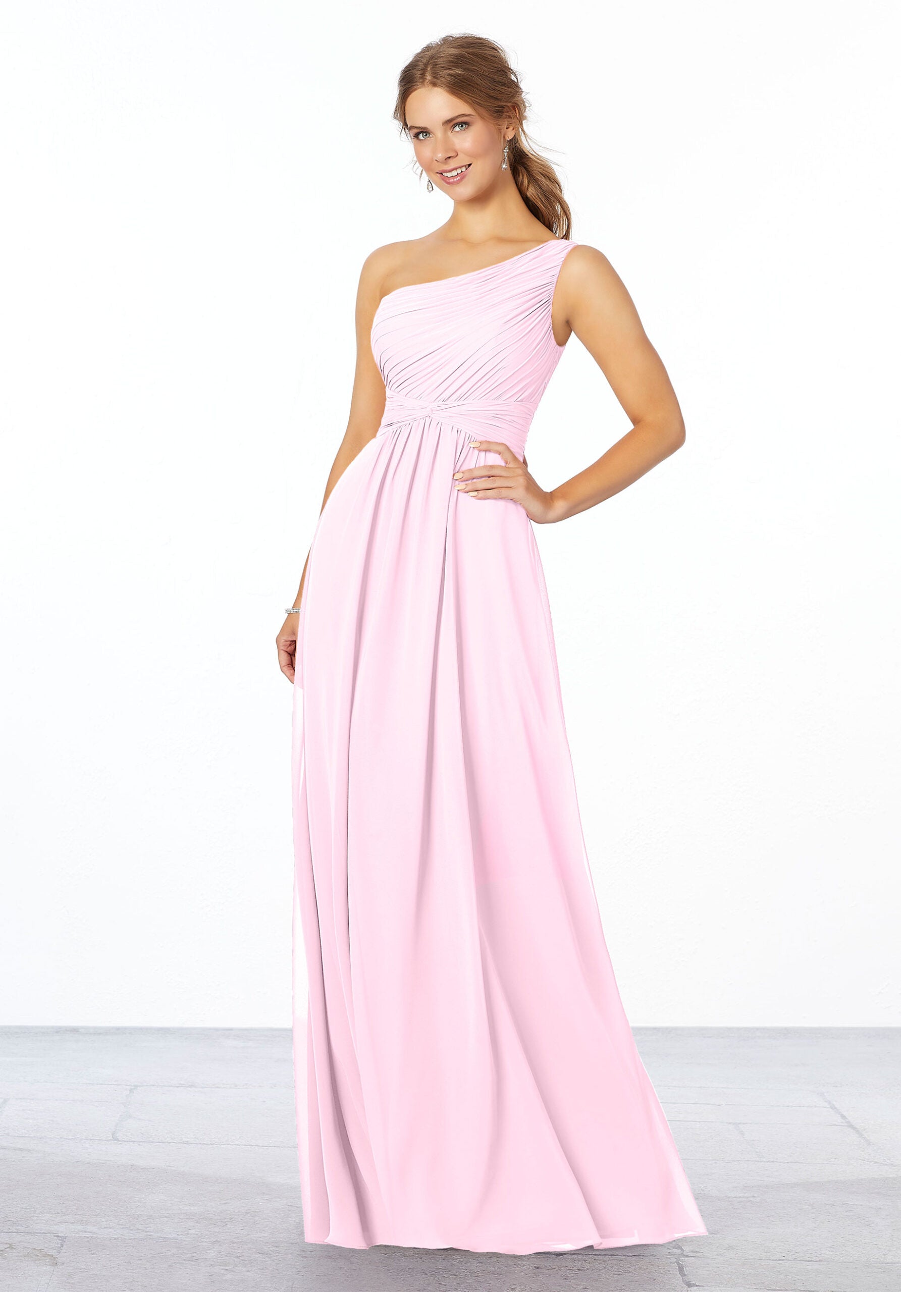 Formal Dresses Long Formal Pleated Evening Dress MGNY Madeline Gardner New York 21662 Blossom