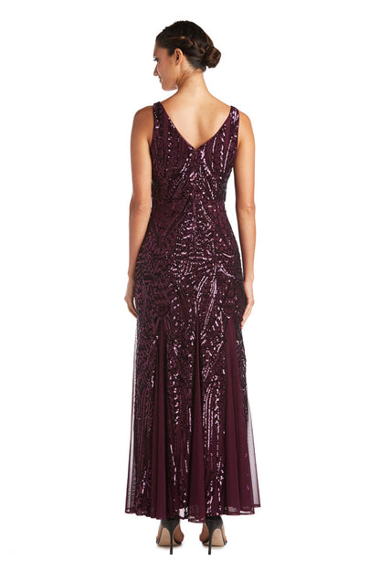 Nightway Long Formal Sequins Dress 21685 - The Dress Outlet Plum