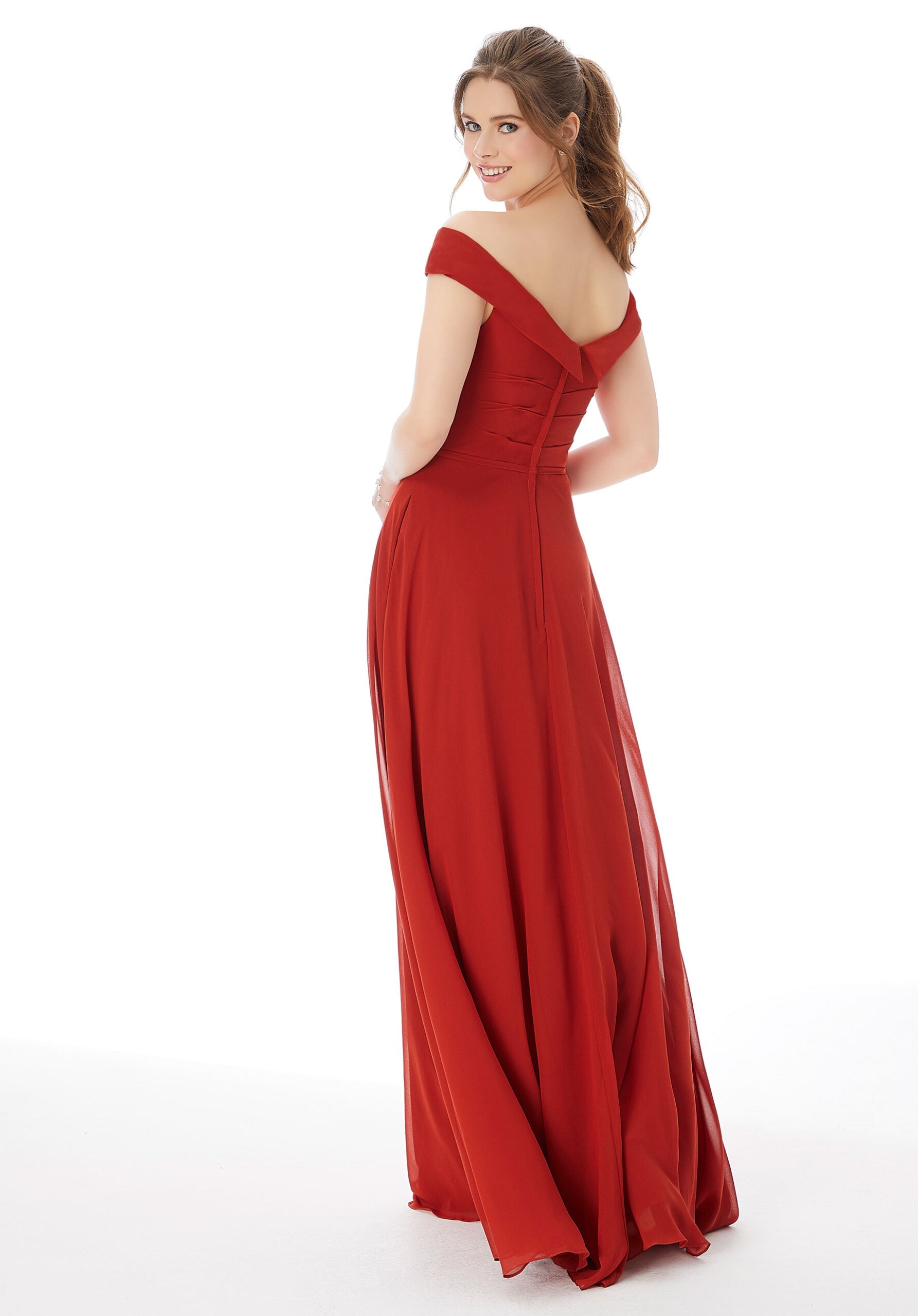 Formal Dresses Long A Line Formal Dress MGNY Madeline Gardner New York 21692 Cinnamon
