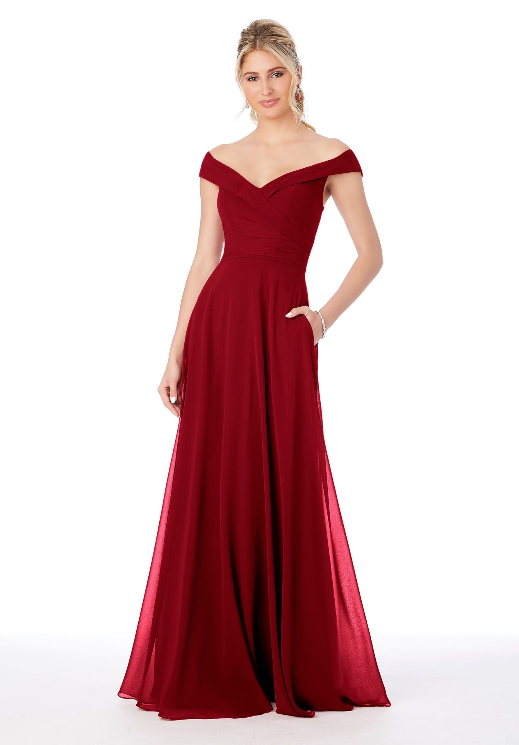 Formal Dresses Long A Line Formal Dress MGNY Madeline Gardner New York 21692 Claret