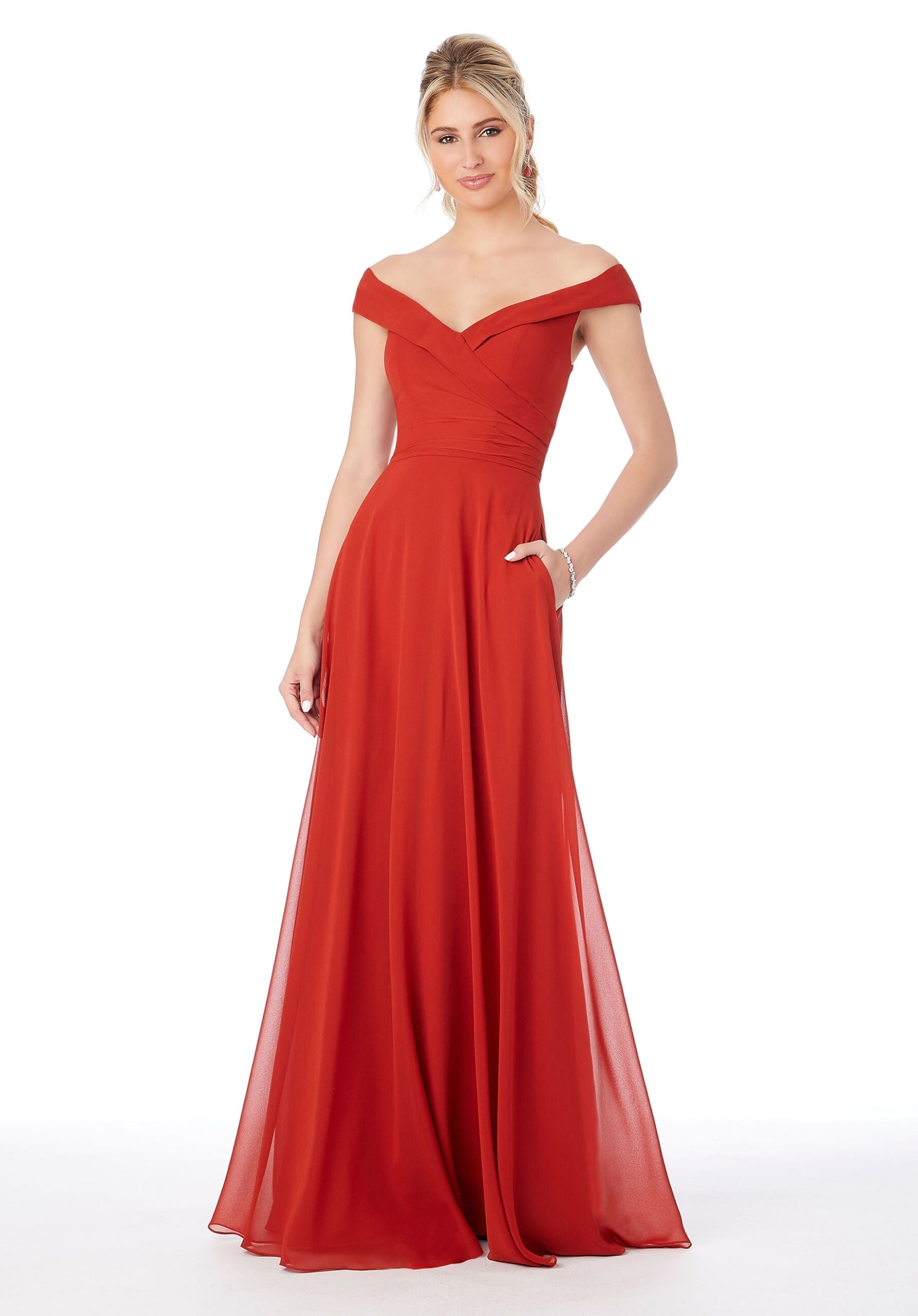 Formal Dresses Long A Line Formal Dress MGNY Madeline Gardner New York 21692 Cinnamon