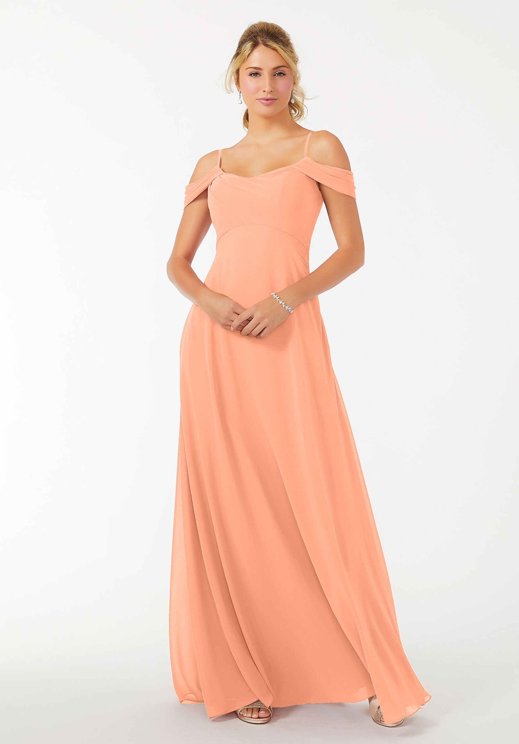 Formal Dresses Formal Long A Line Evening Dress MGNY Madeline Gardner New York 21703 Peach