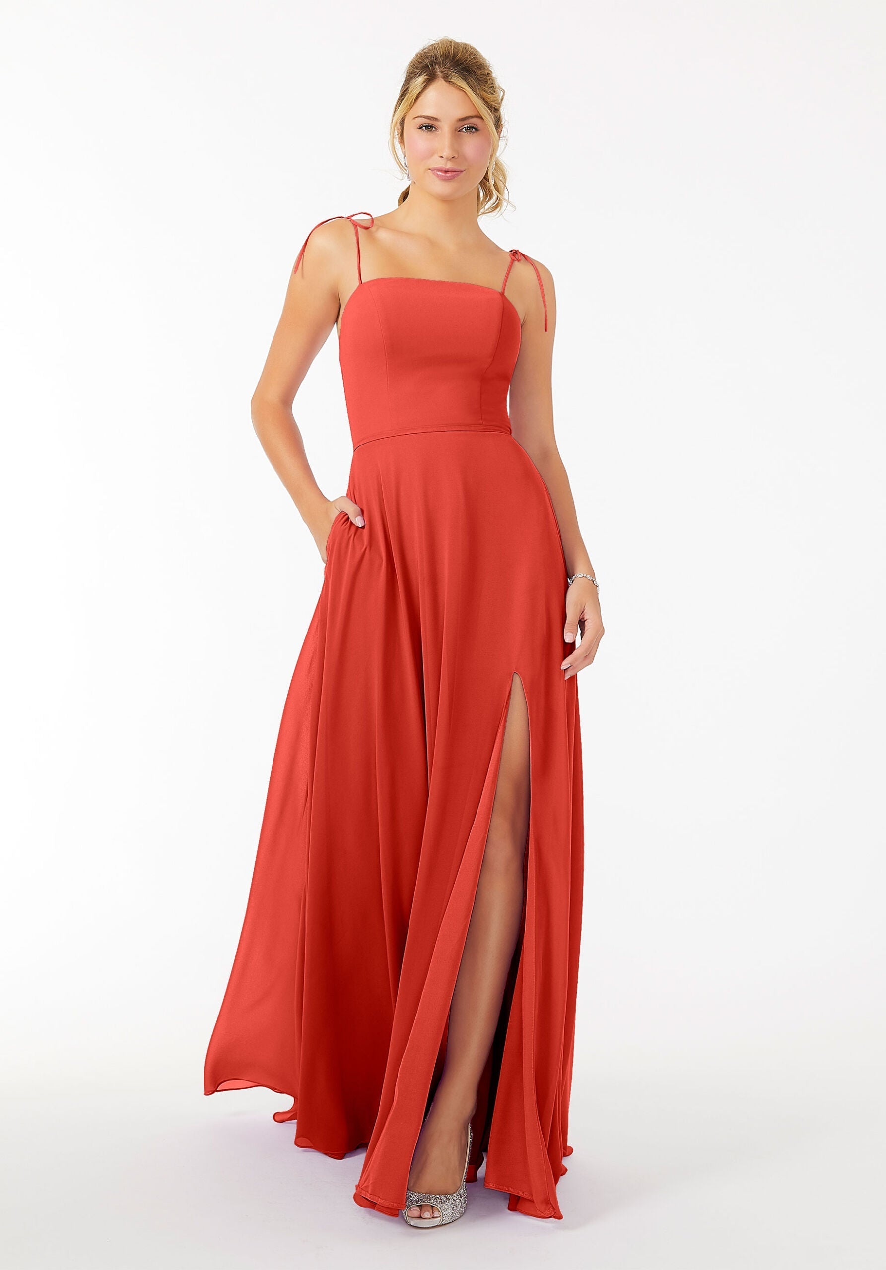 Formal Dresses Long Slit Formal Dress MGNY Madeline Gardner New York 21705 Cinnamon