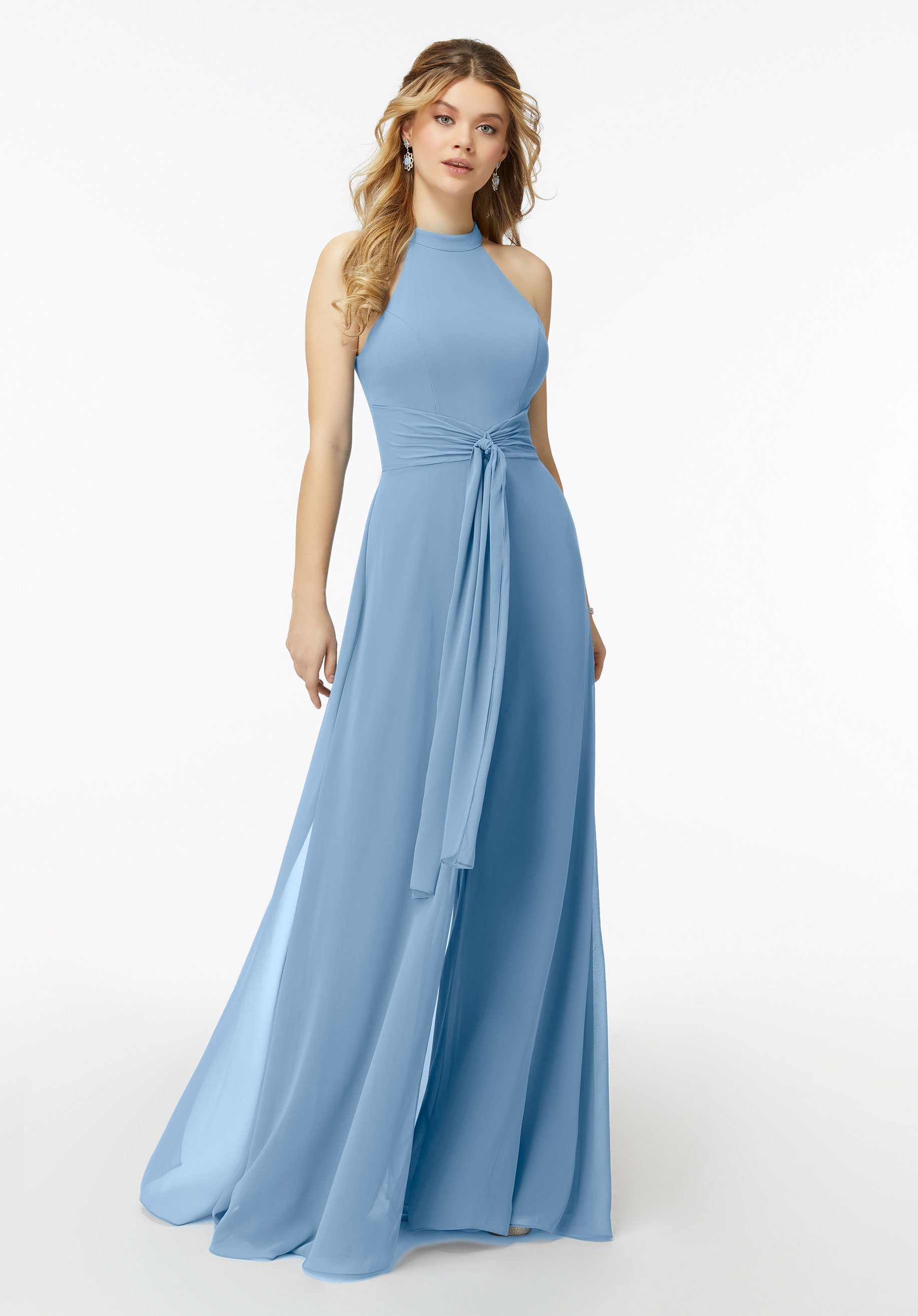 Jumpsuit Formal Long Evening Jumpsuit MGNY Madeline Gardner New York 21723 Cornflower