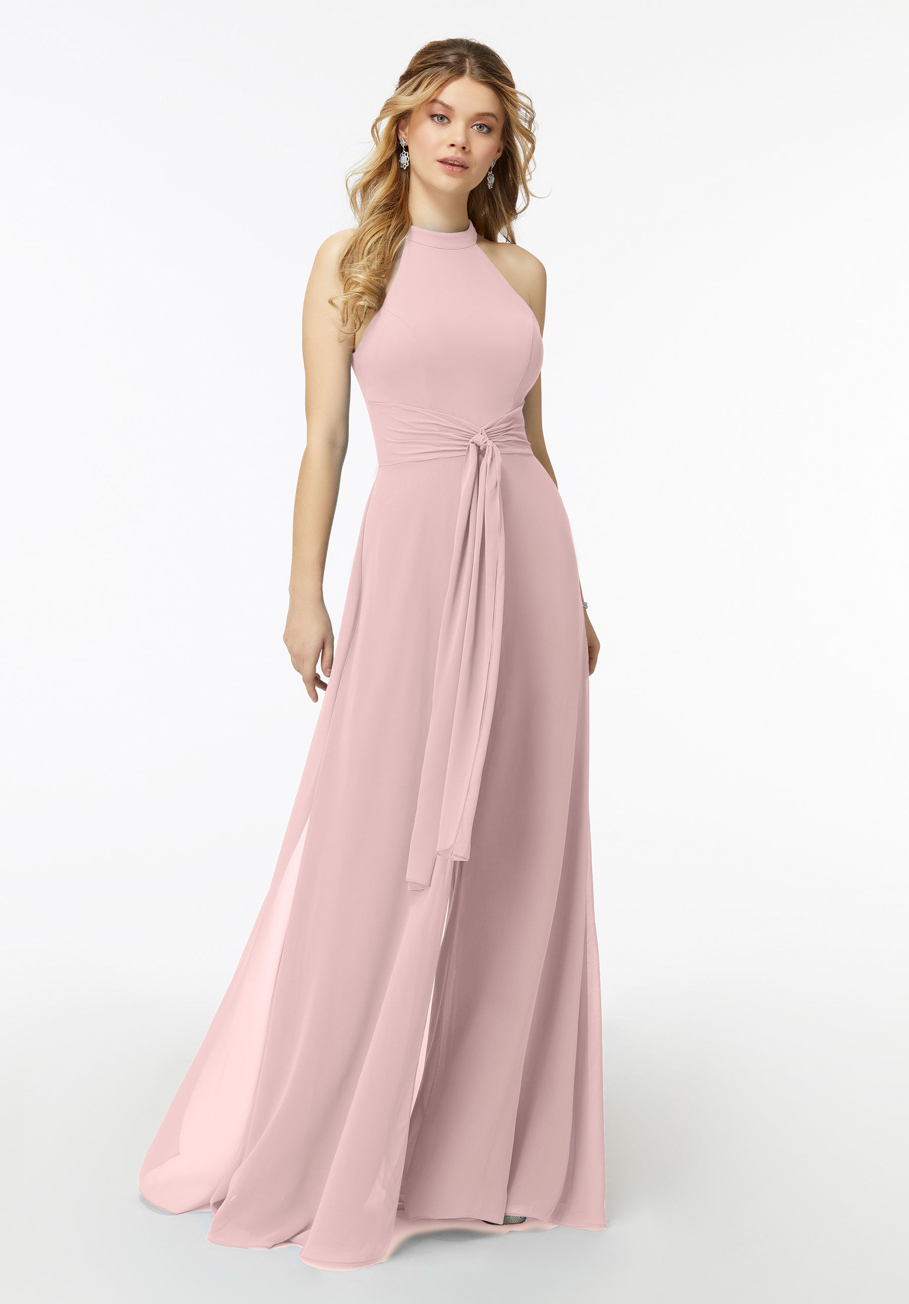 Jumpsuit Long Formal Evening Jumpsuit MGNY Madeline Gardner New York 21723 Blush