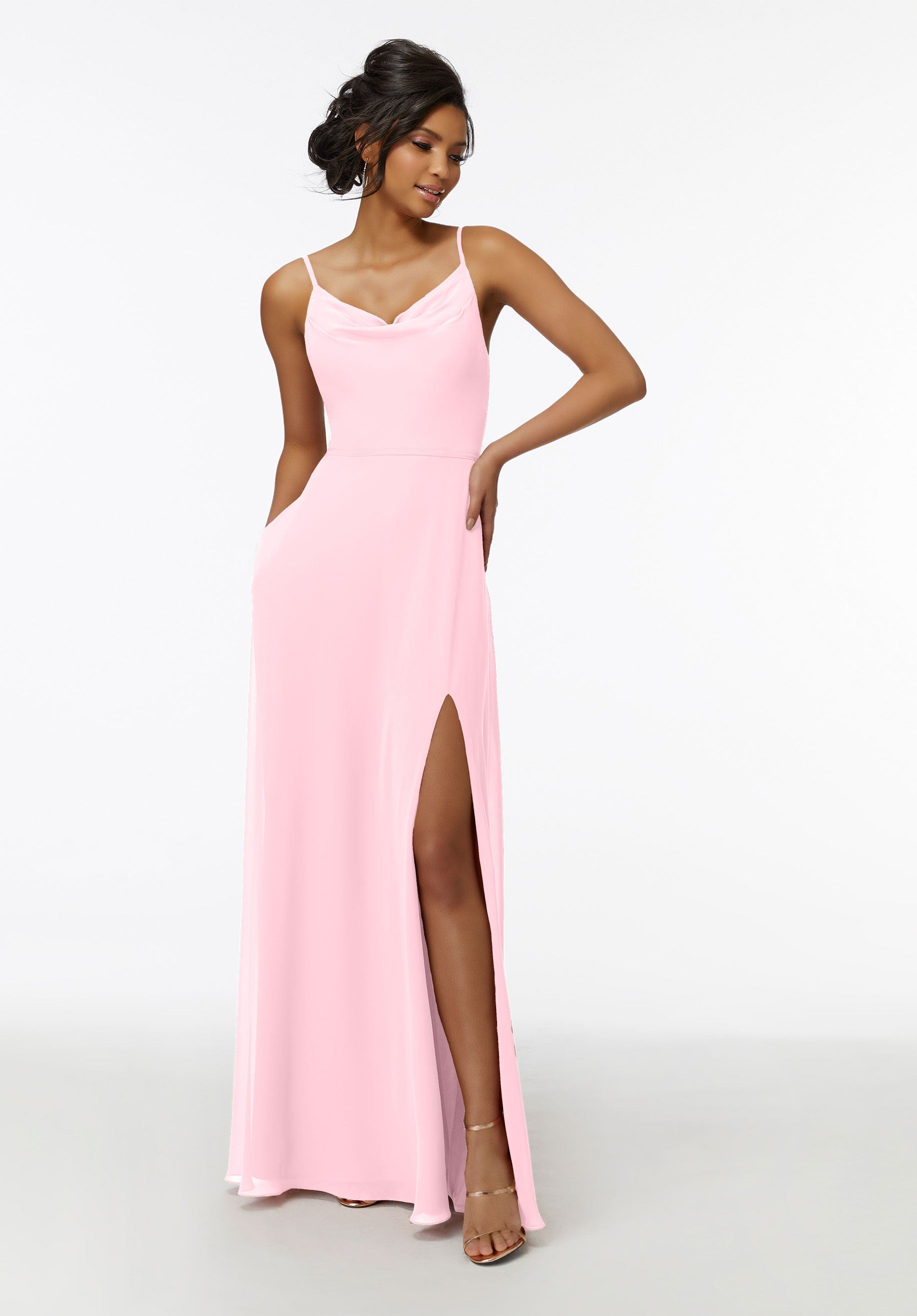 Formal Dresses Long A Line Slit Formal Dress MGNY Madeline Gardner New York 21732 Blossom
