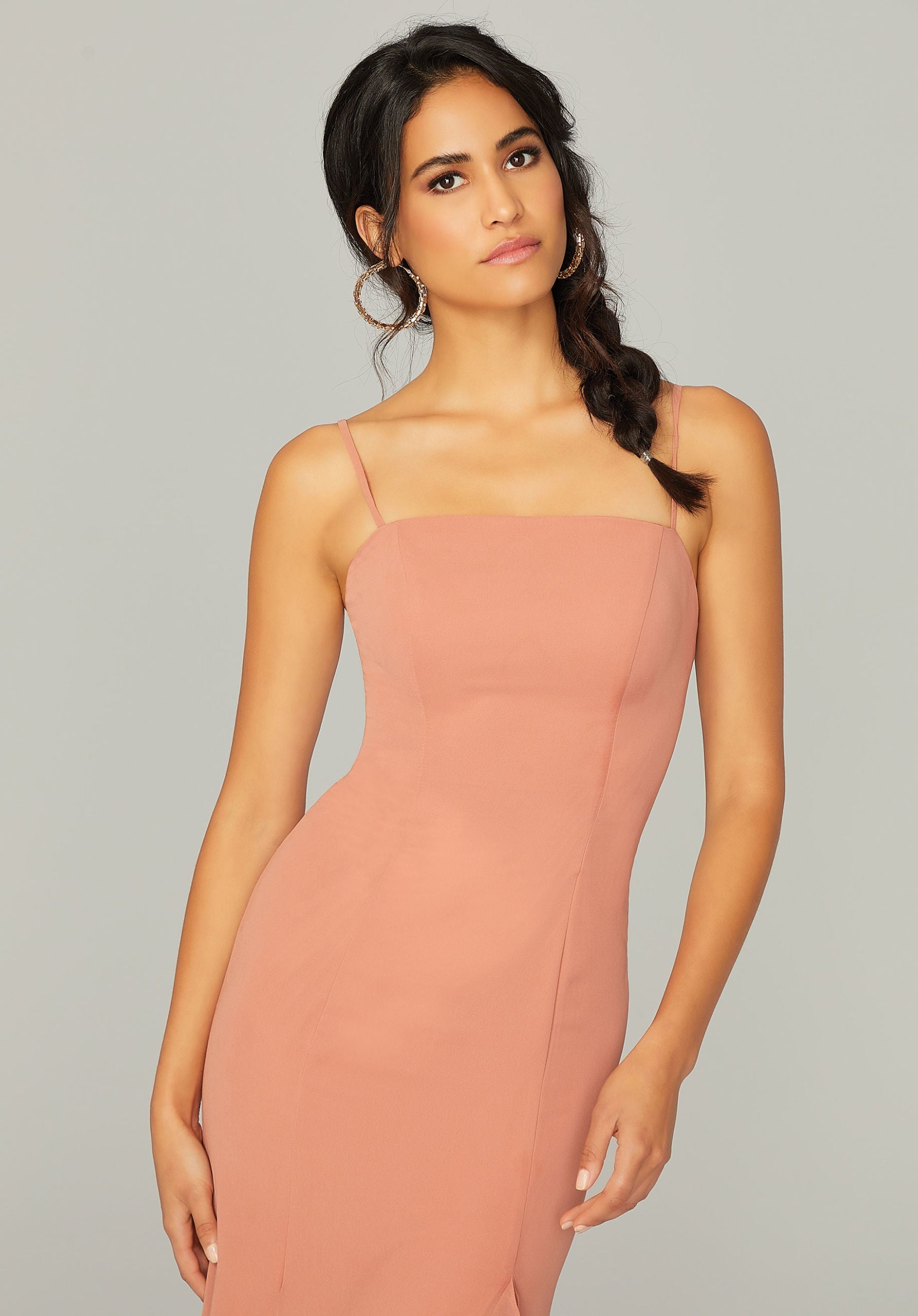 Formal Dresses Slit Ruffle Long Formal Dress MGNY Madeline Gardner New York 21752 Spice