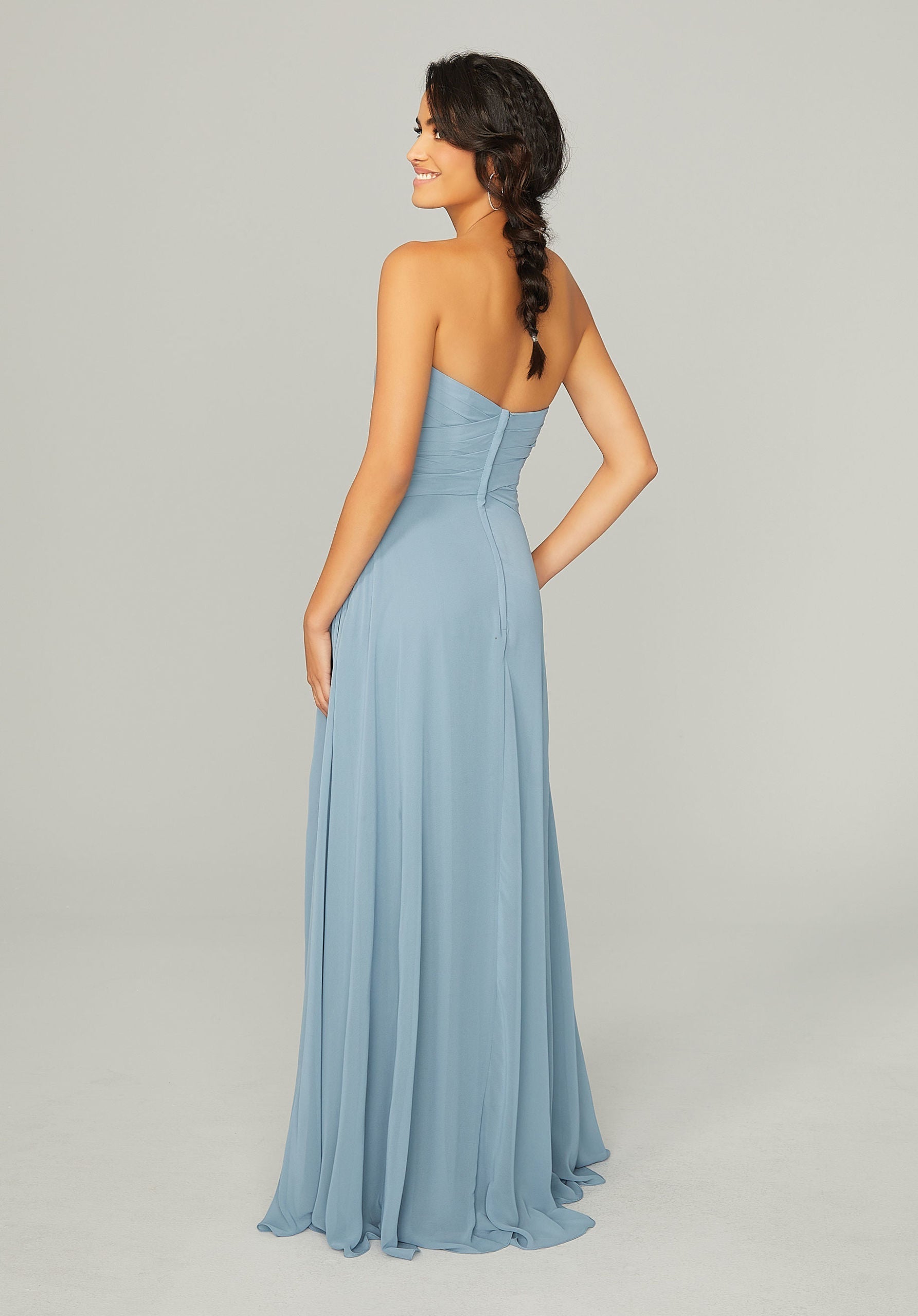 Formal Dresses Formal Long Slit Dress MGNY Madeline Gardner New York 21756 Cornflower
