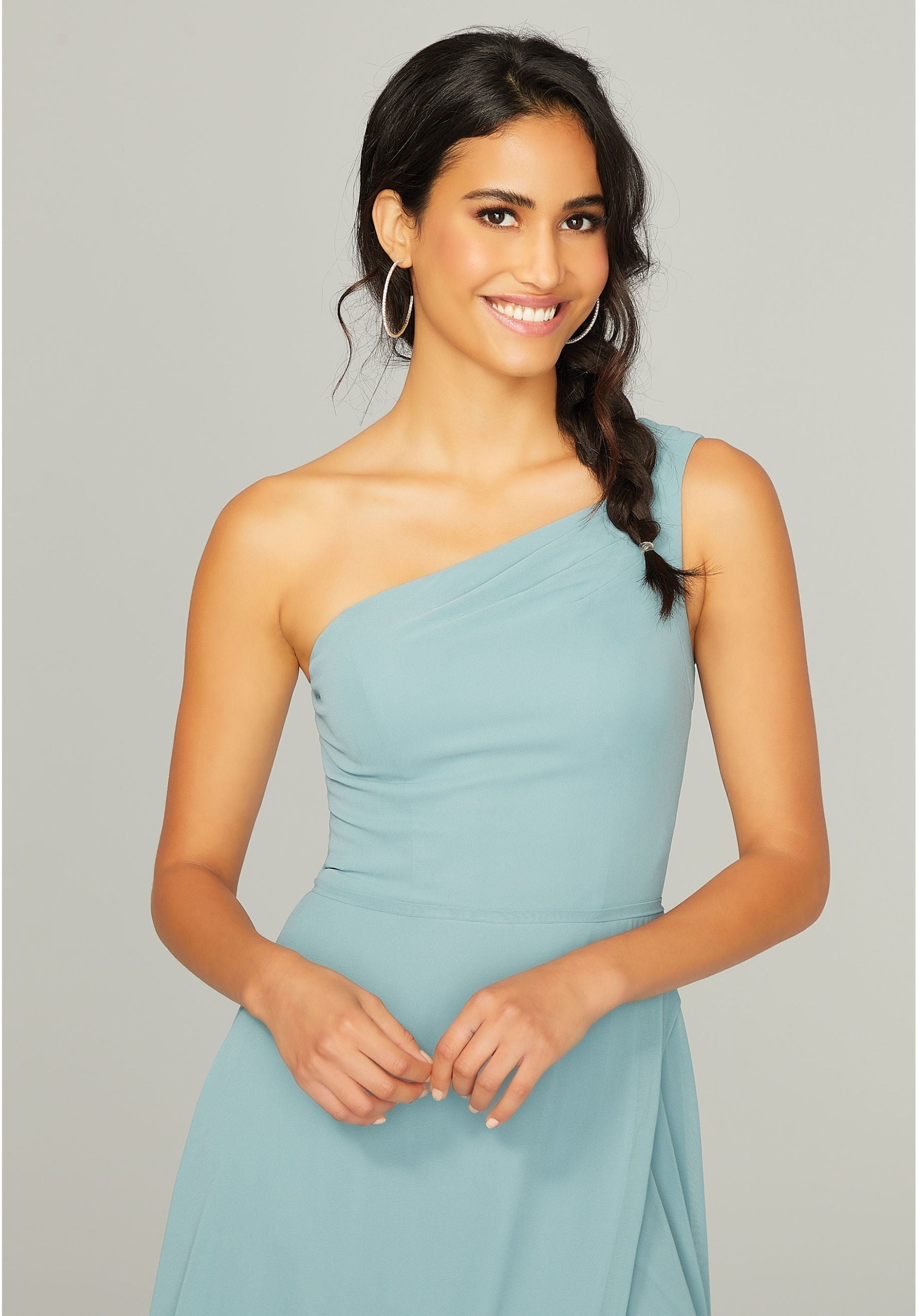 Formal Dresses Formal Slit A Line Long Dress MGNY Madeline Gardner New York 21758 Deep Sea