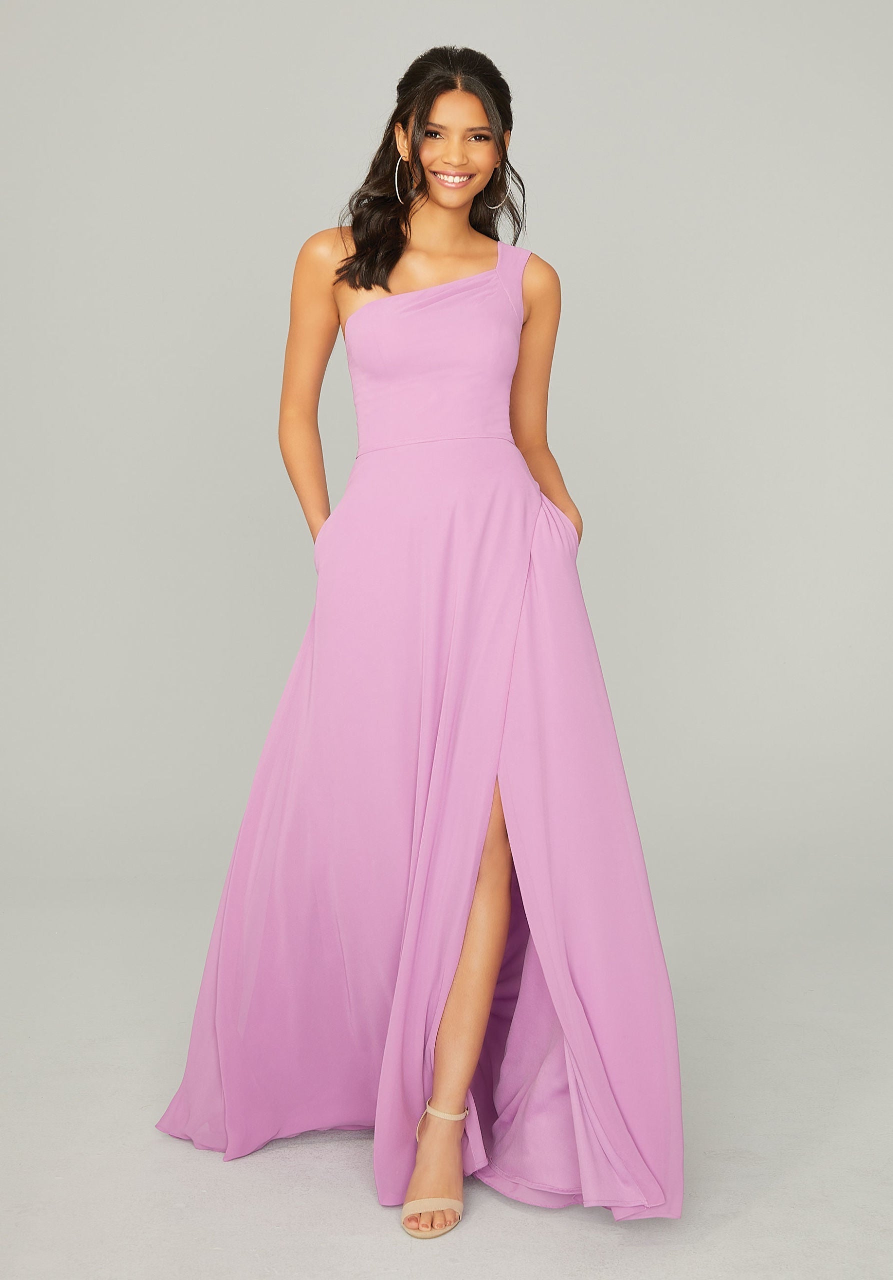 Formal Dresses Formal Slit A Line Long Dress MGNY Madeline Gardner New York 21758 Primrose