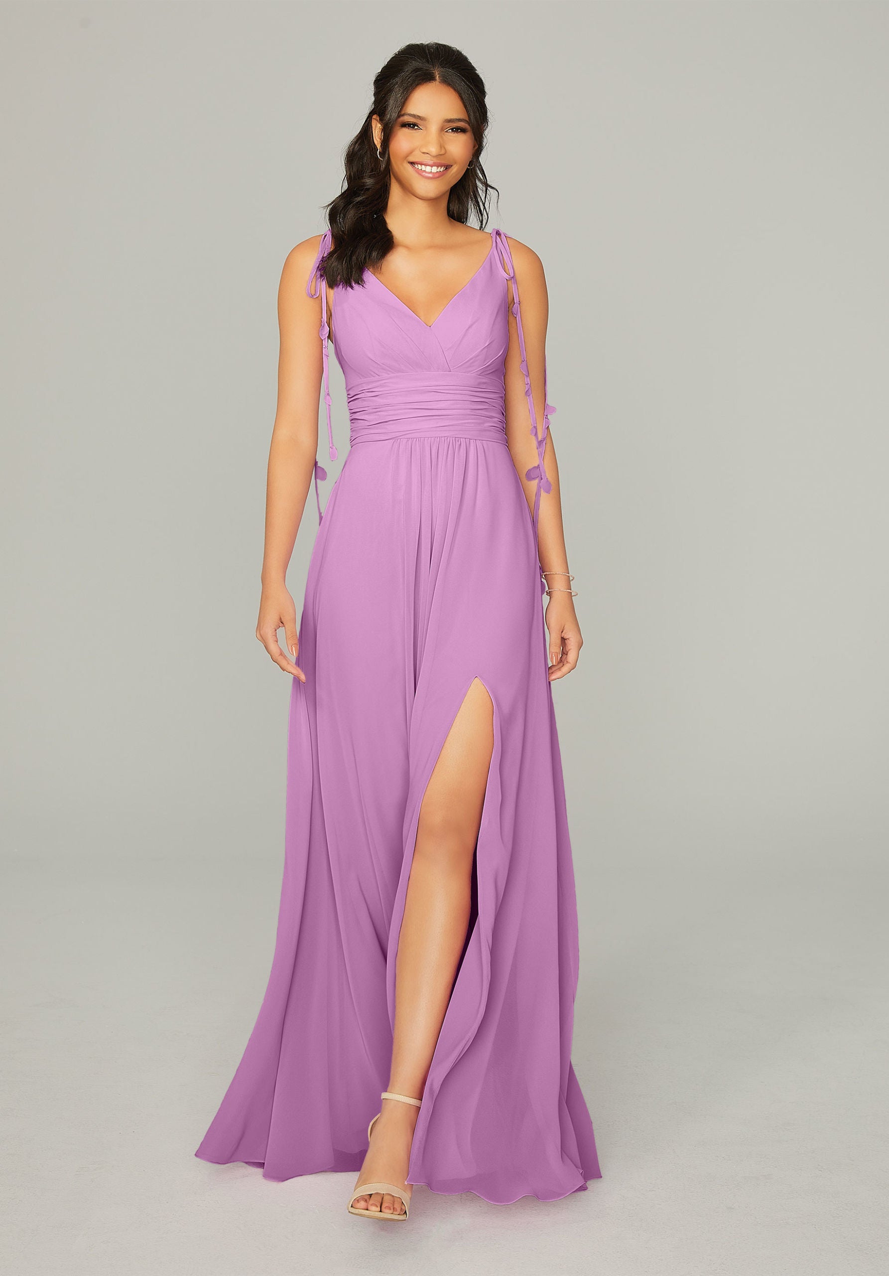 Formal Dresses A Line Formal Long Slit Dress MGNY Madeline Gardner New York 21759 Primrose