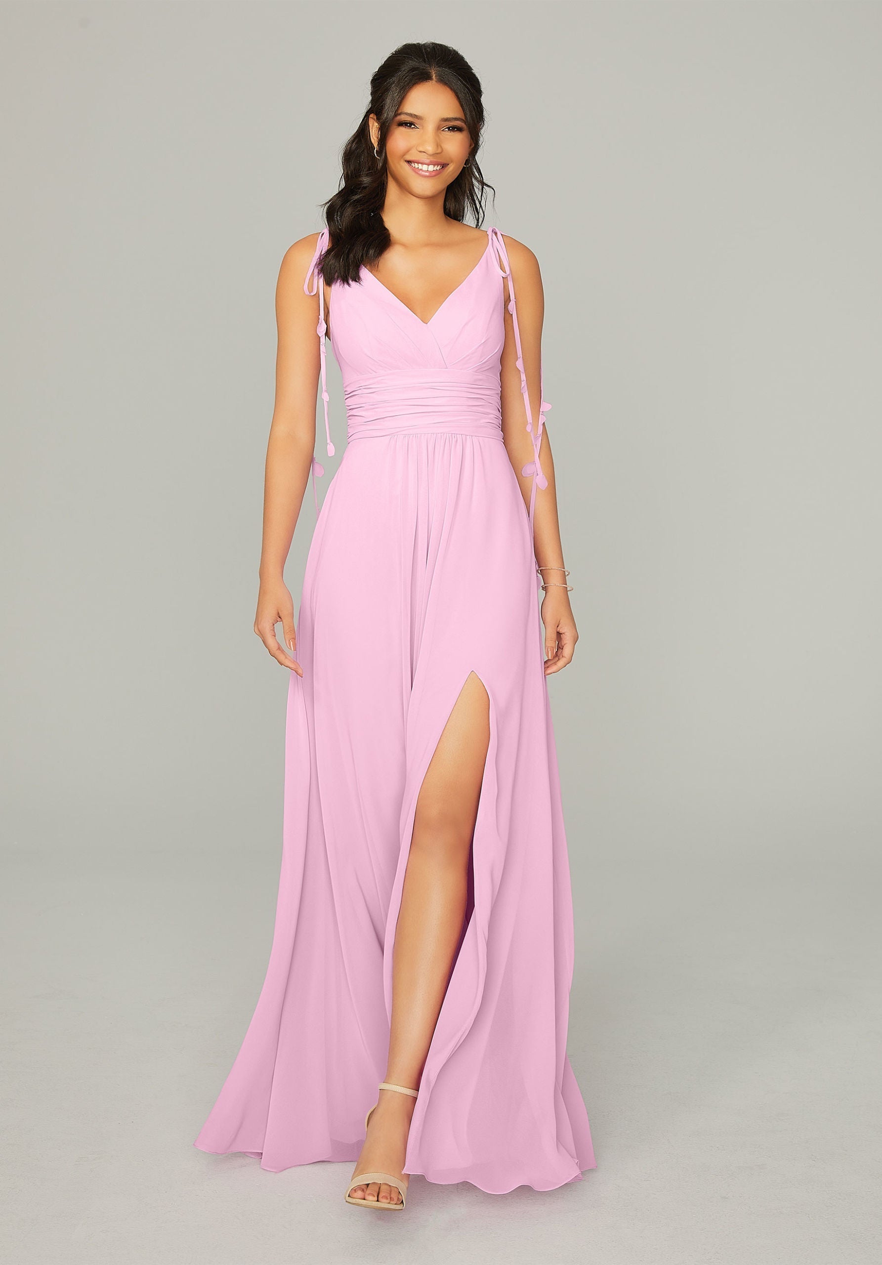 Formal Dresses A Line Formal Long Slit Dress MGNY Madeline Gardner New York 21759 Peony