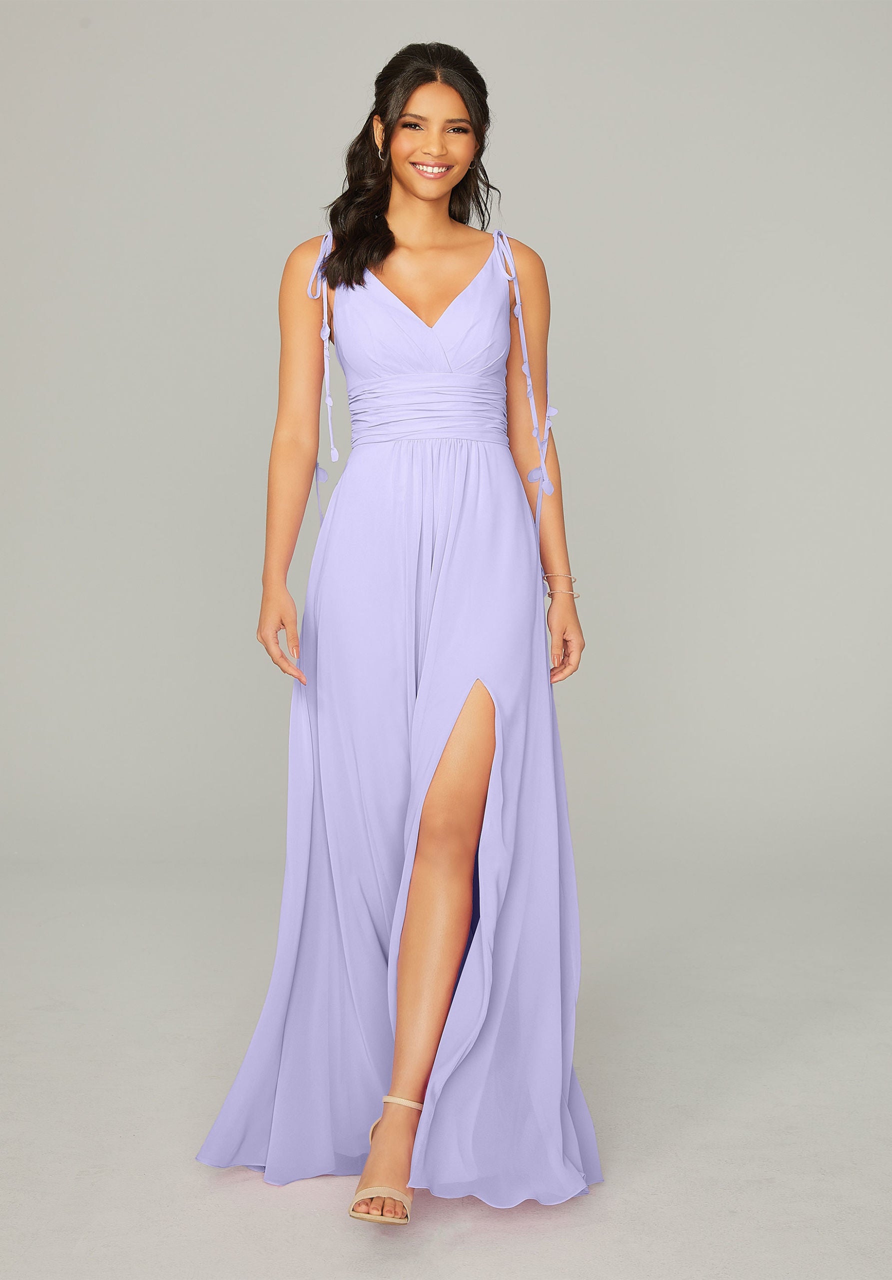 Formal Dresses Formal Long Slit A Line Dress MGNY Madeline Gardner New York 21759 Violet