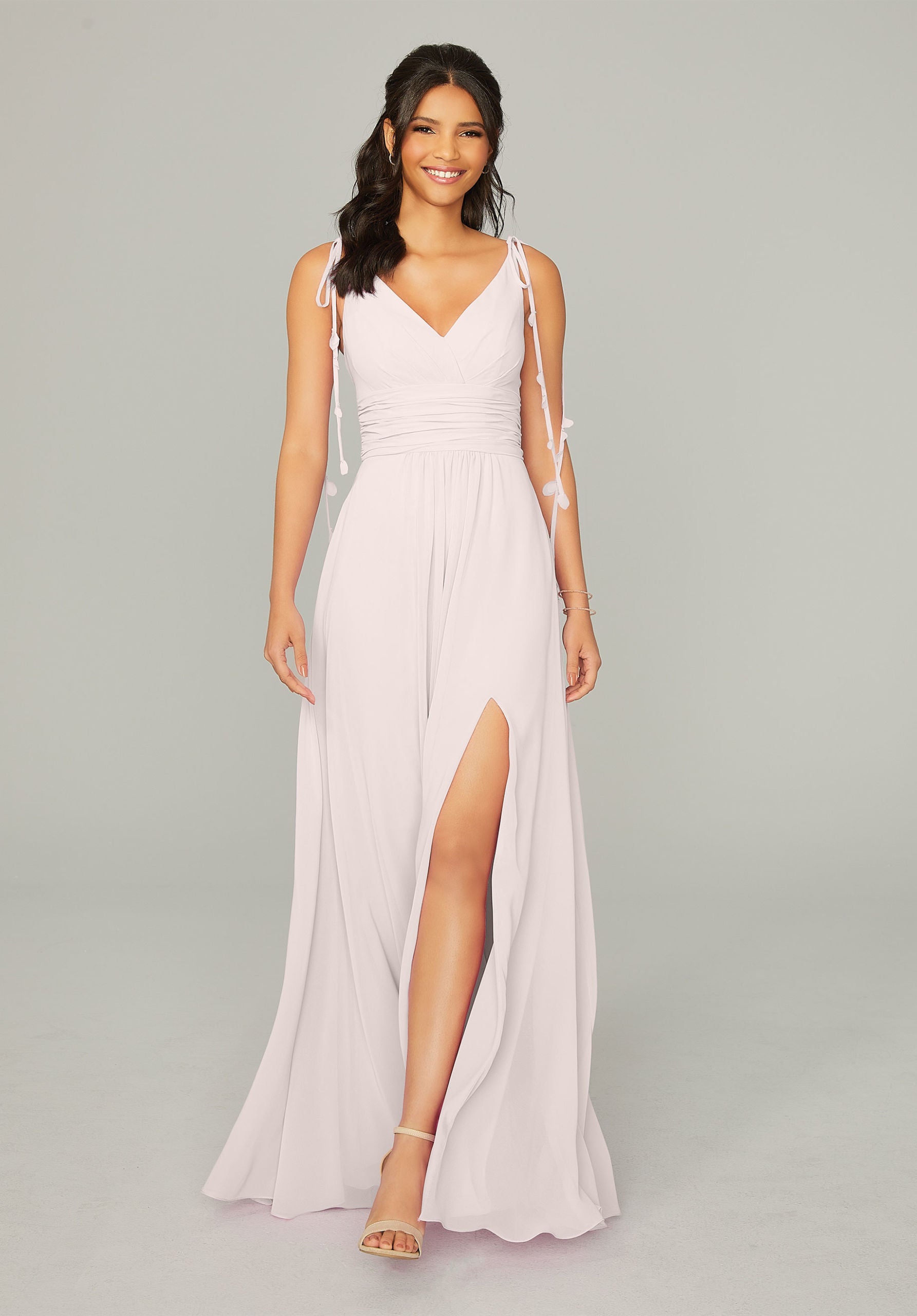 Formal Dresses Long A Line Formal Slit Dress MGNY Madeline Gardner New York 21759 Dew Drop