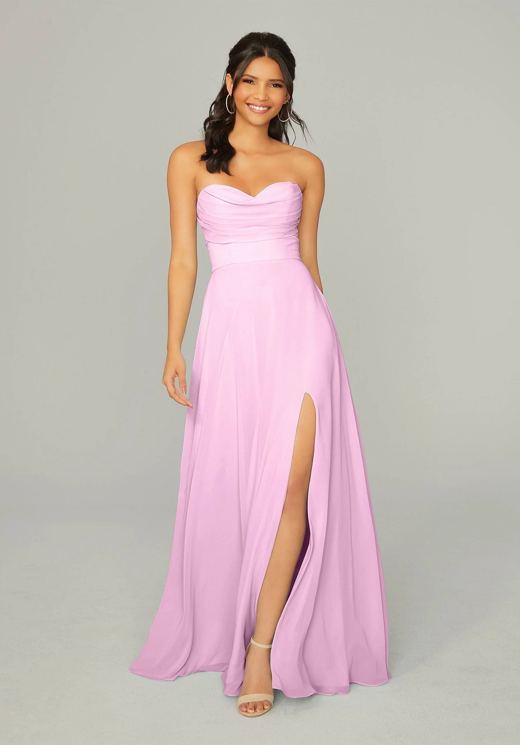 Formal Dresses Long Pleated Formal A Line Dress MGNY Madeline Gardner New York 21766 Peony