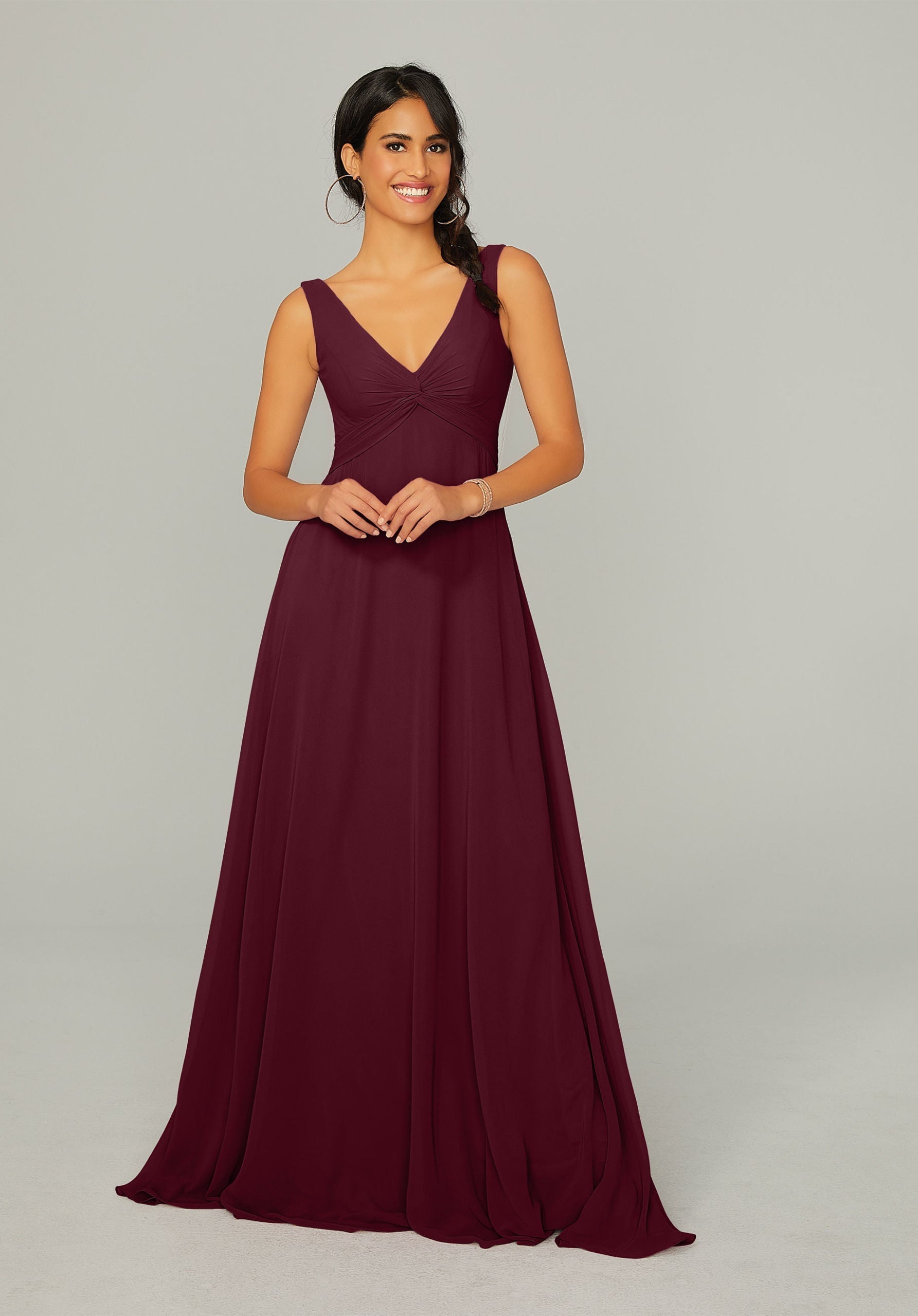 Formal Dresses A Line Formal Long Dress MGNY Madeline Gardner New York 21767 Bordeaux
