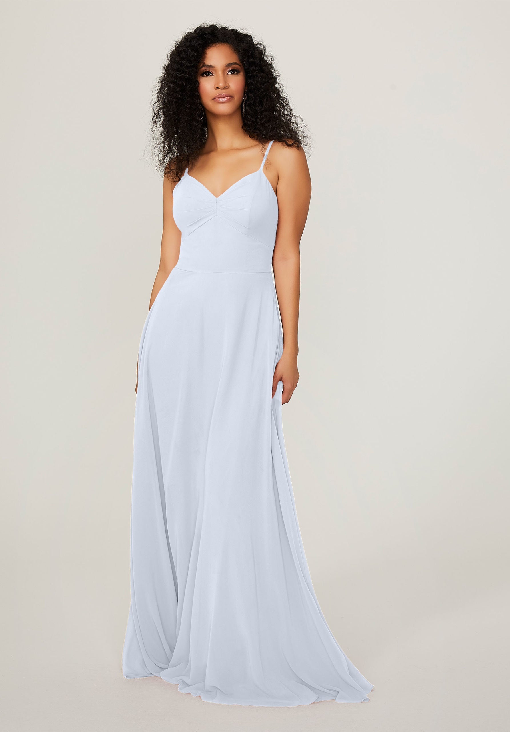 Formal Dresses Long Pleated A Line Formal Dress MGNY Madeline Gardner New York 21784 Fog
