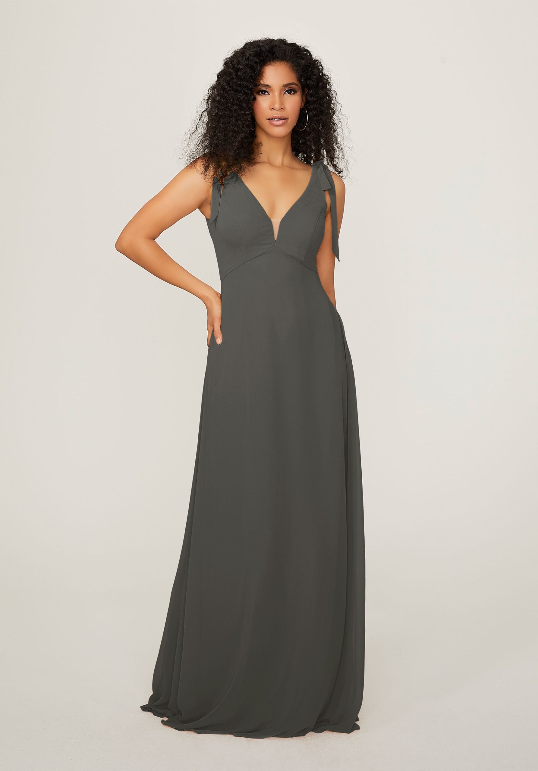 Formal Dresses Formal Evening Long Dress MGNY Madeline Gardner New York 21789 Charcoal