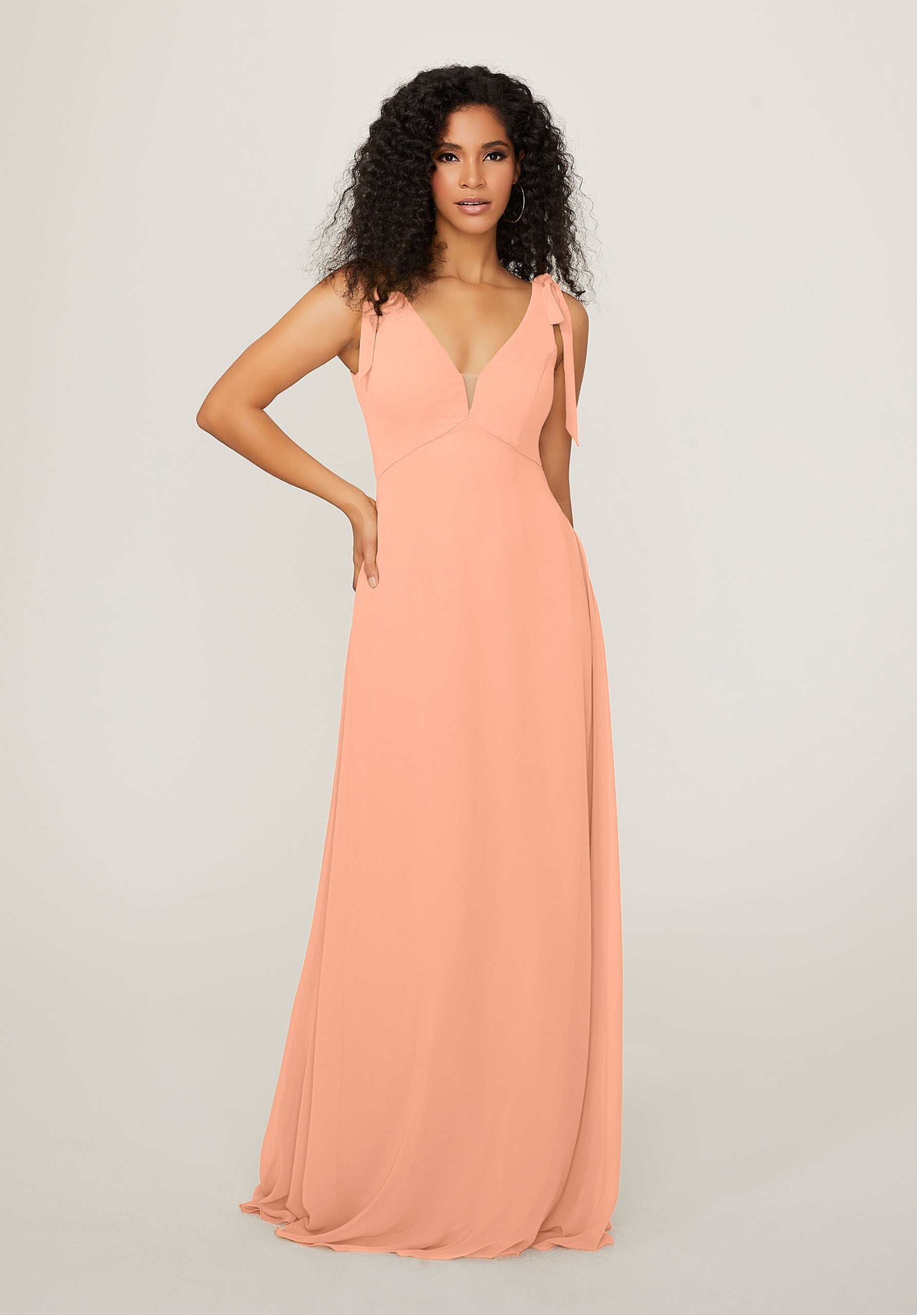 Formal Dresses Long A Line Formal Evening Dress MGNY Madeline Gardner New York 21789 Peach