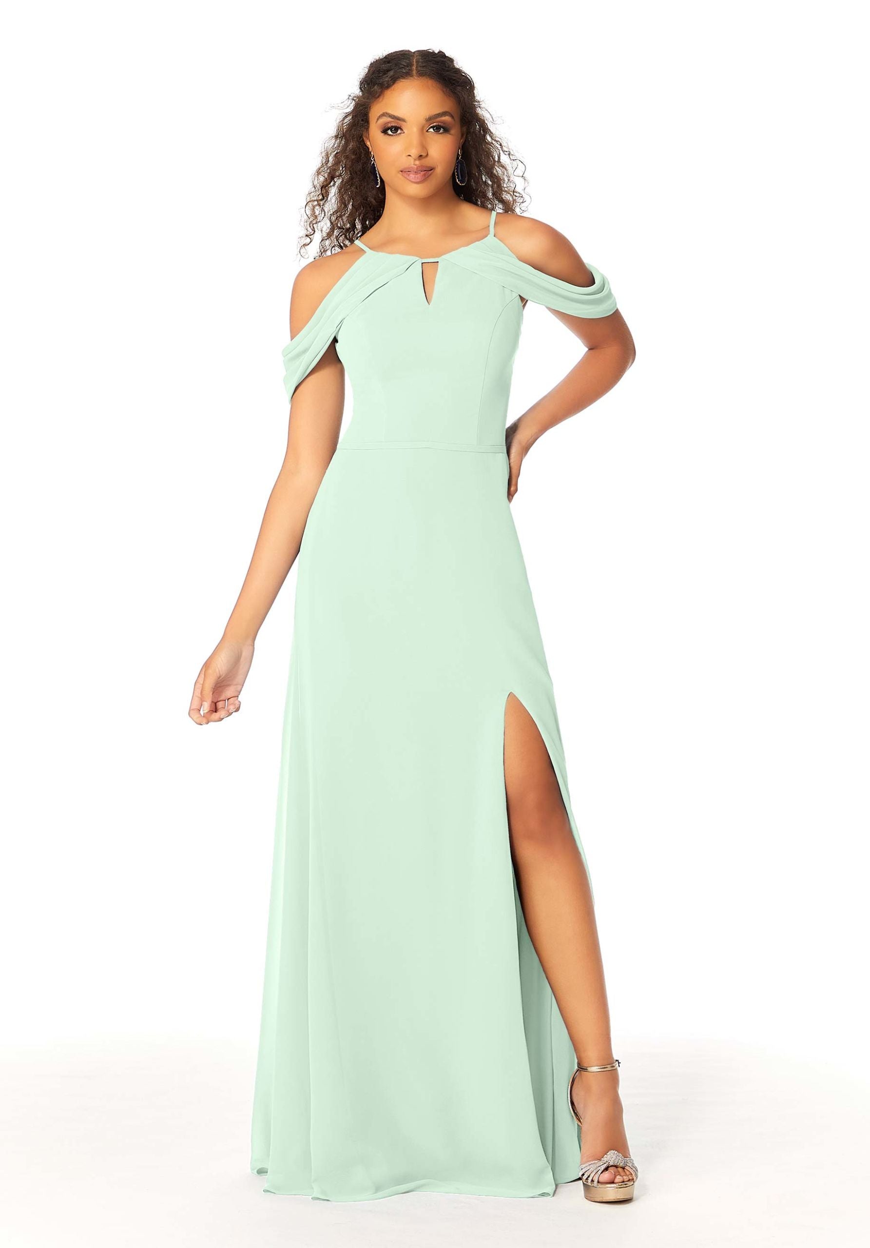 Formal Dresses Evening Fitted Slit Long Formal Dress MGNY Madeline Gardner New York 21809 Sea Glass