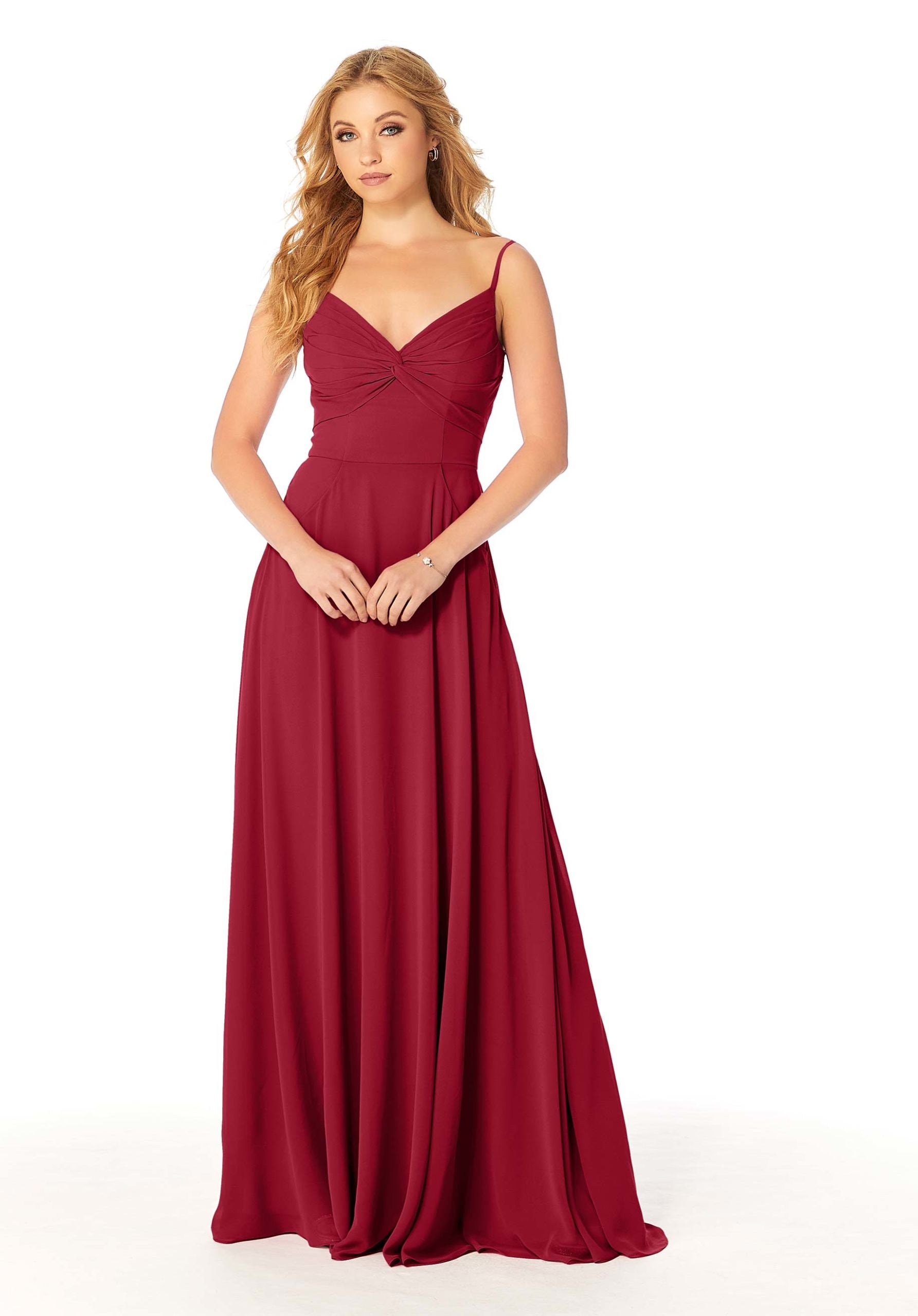 Formal Dresses A Line Long Formal Pleated Dress MGNY Madeline Gardner New York 21814 Claret