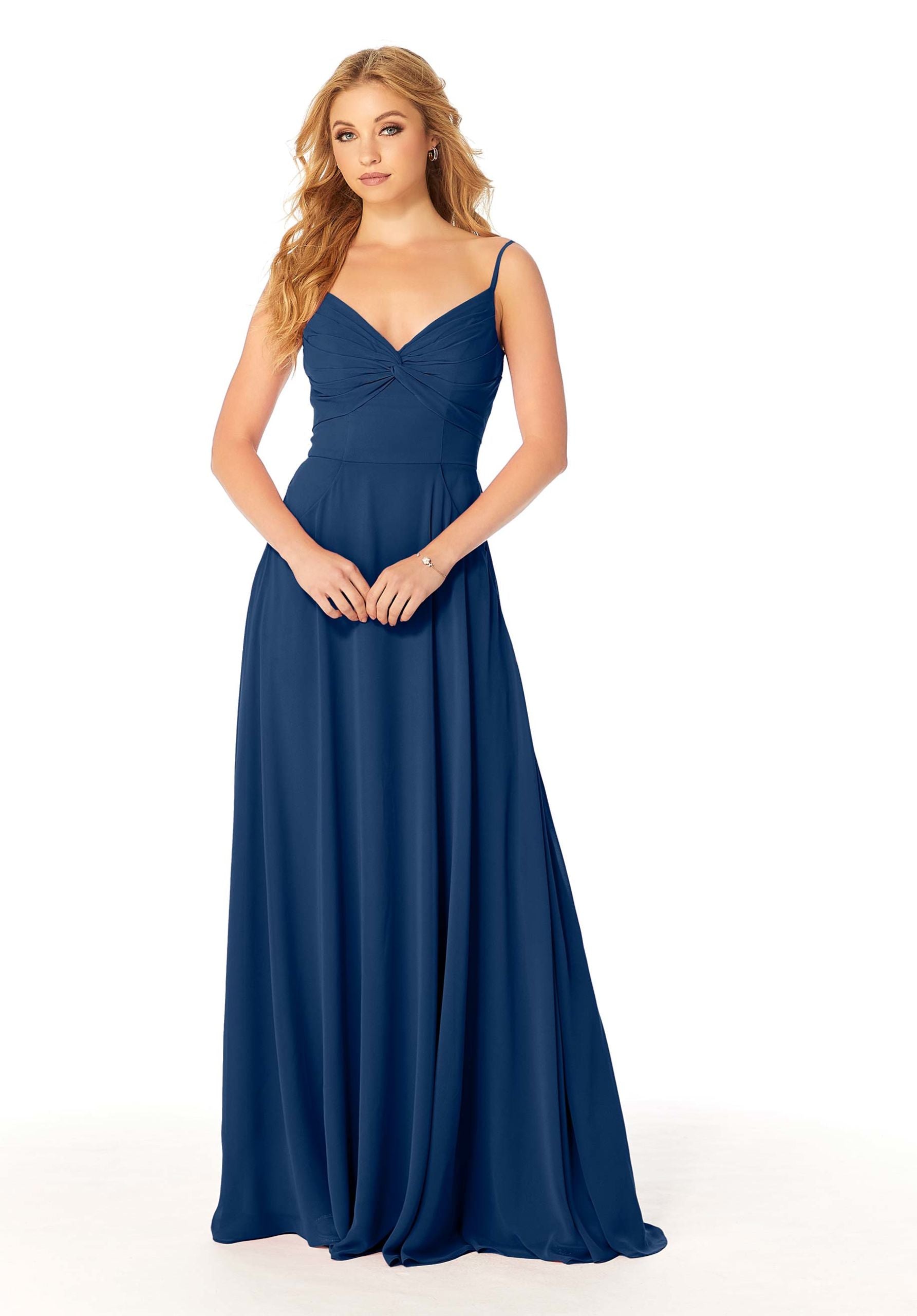 Formal Dresses Formal Pleated Long A Line Dress MGNY Madeline Gardner New York 21814 Sapphire