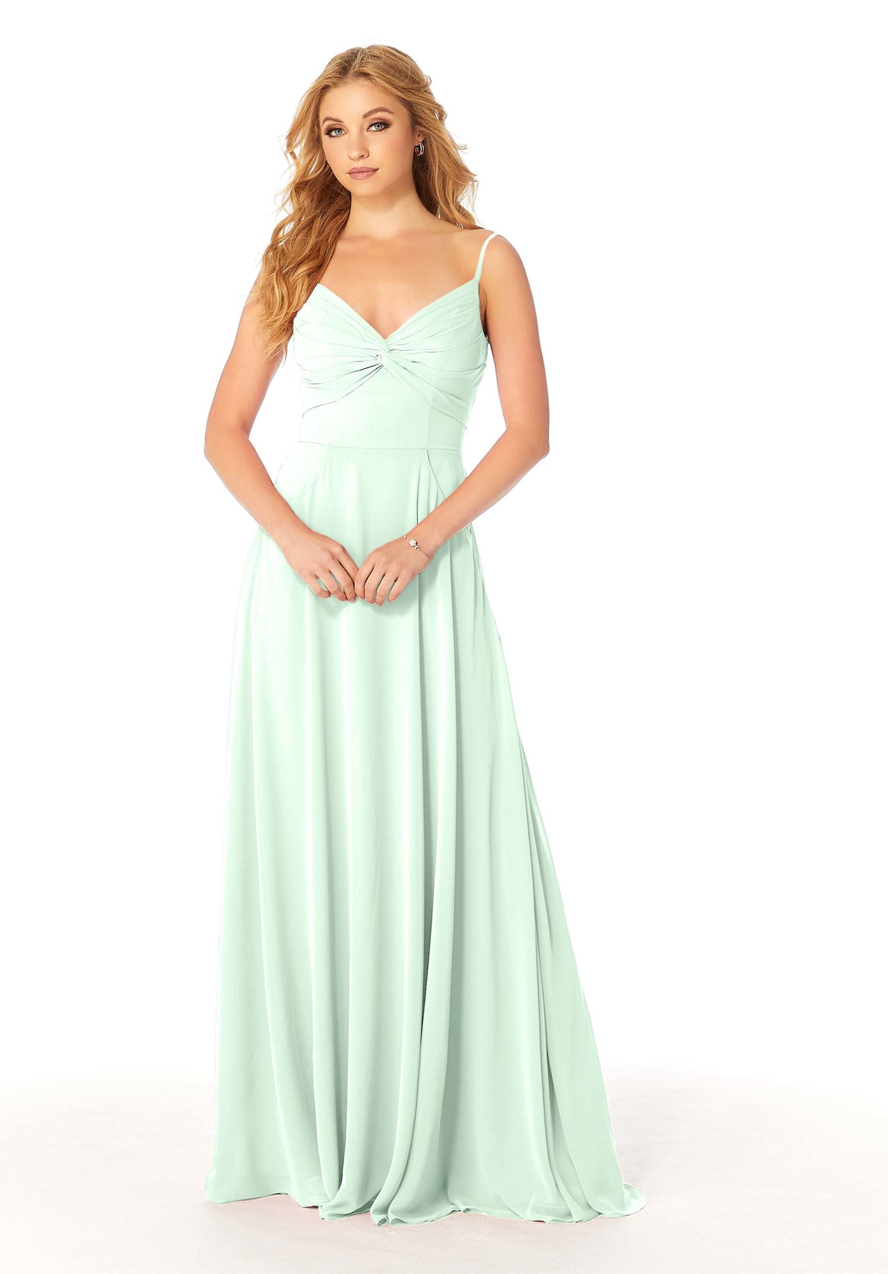 Formal Dresses Formal Pleated Long A Line Dress MGNY Madeline Gardner New York 21814 Sea Glass