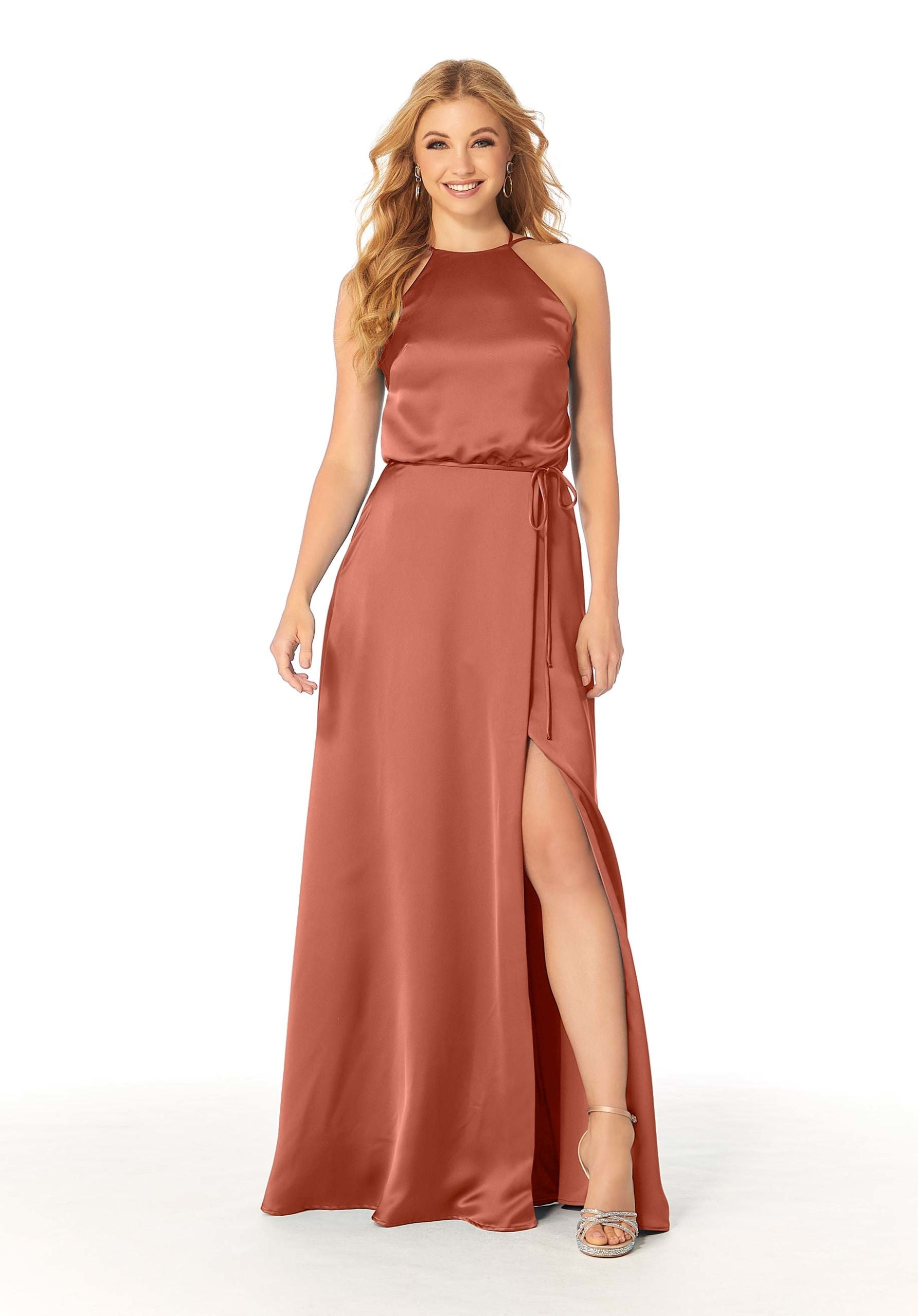 Formal Dresses Slit Long A Line Formal Dress MGNY Madeline Gardner New York 21815 Spice